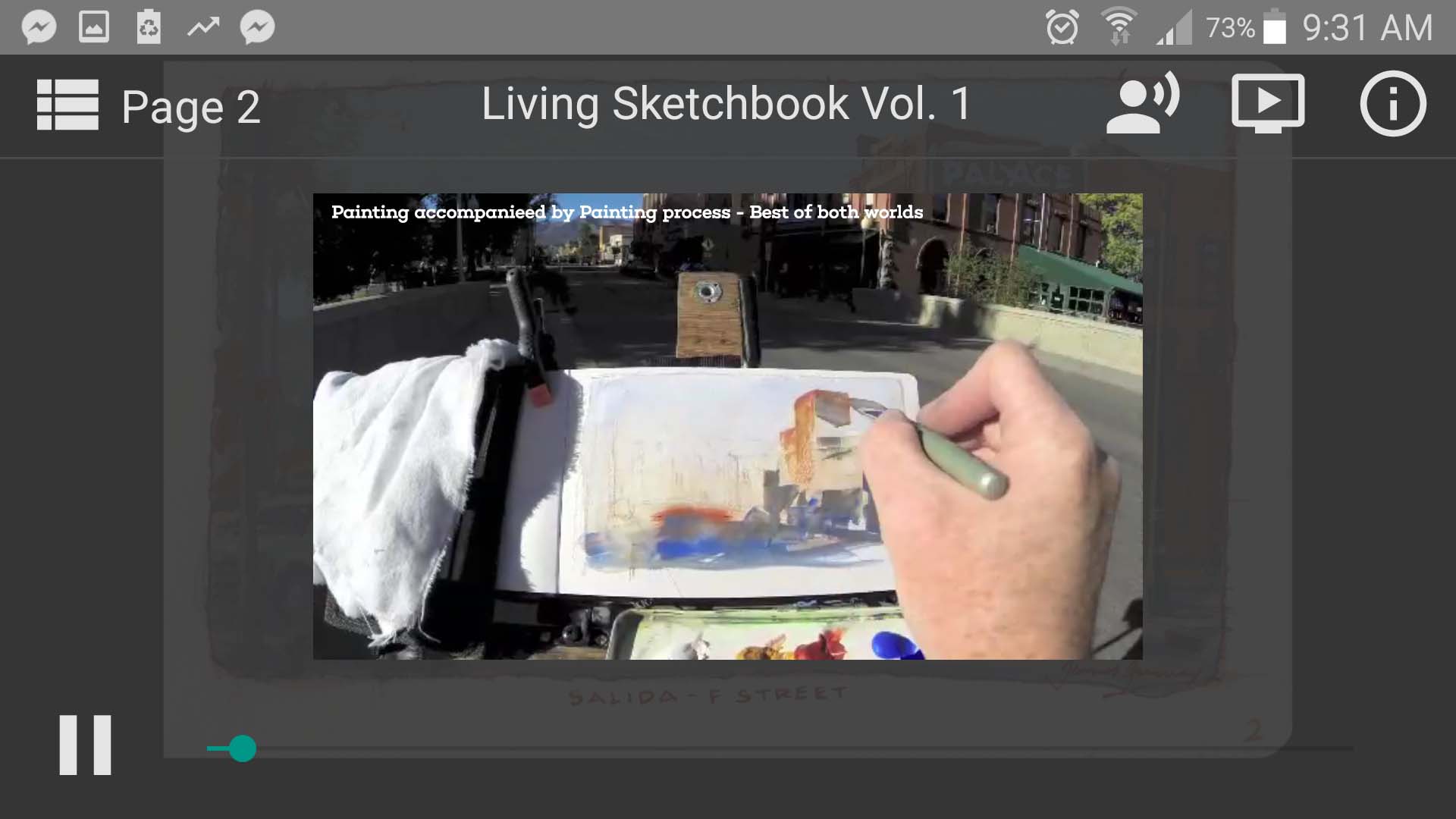 Video process of his work. One click away. 