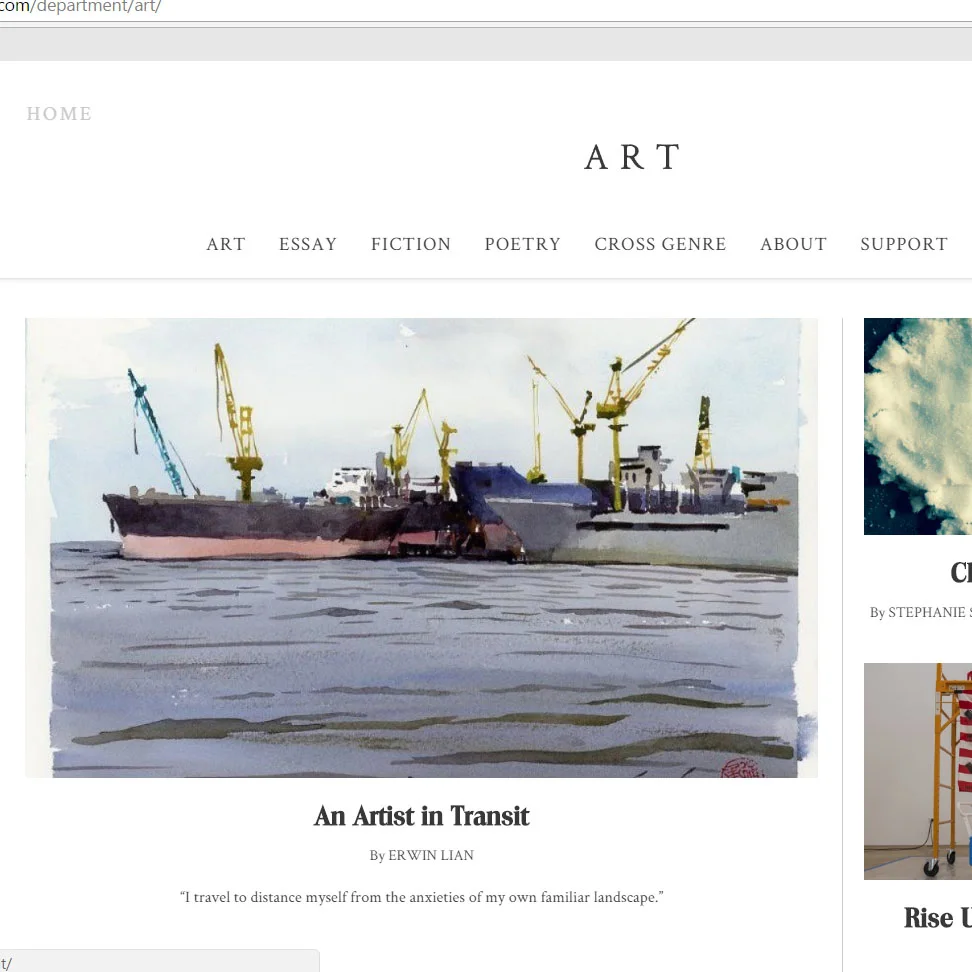 An Artist in Transit - Featured on The offing magazine 