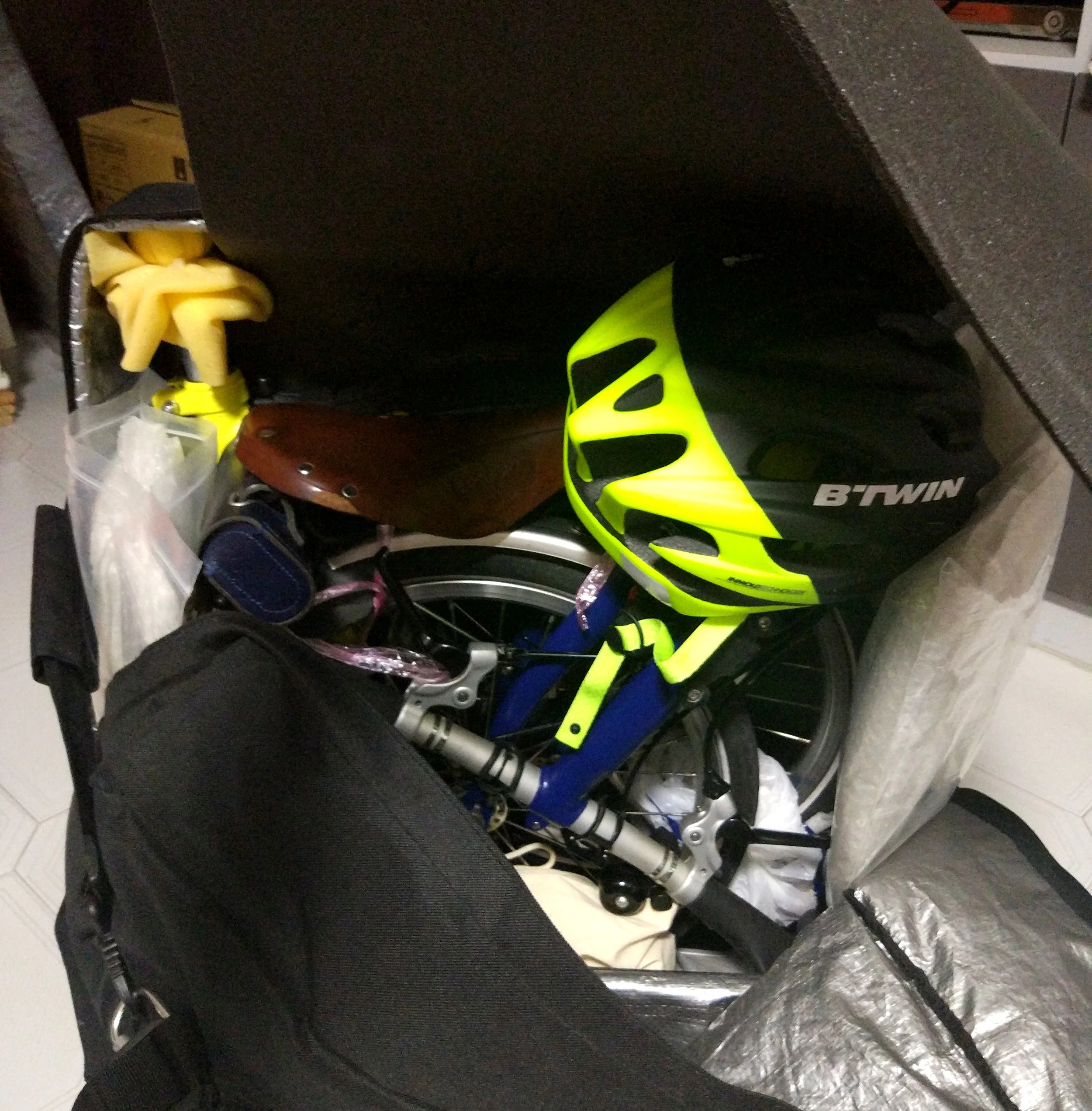 Brompton all packed and ready 