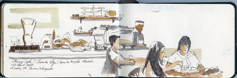 I randomly walked to the PET fish market and right across there, there was this fancy cafe that has a super nice selection of bread and coffee.. Food was good but pricey.