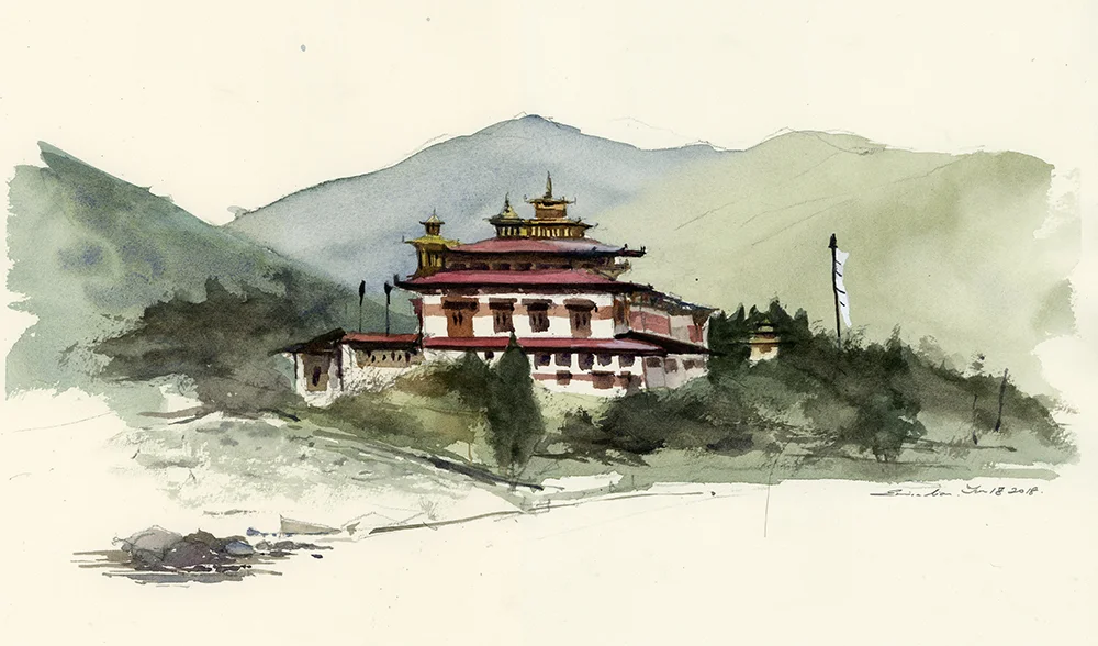 Punakha Dzong, 37.5cm x 21 cm)