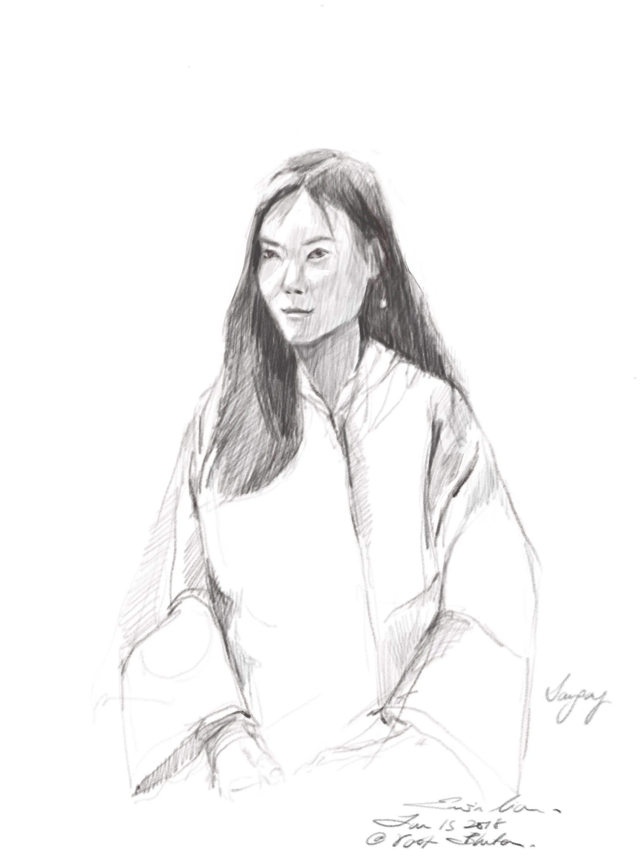Live drawing of Sangay