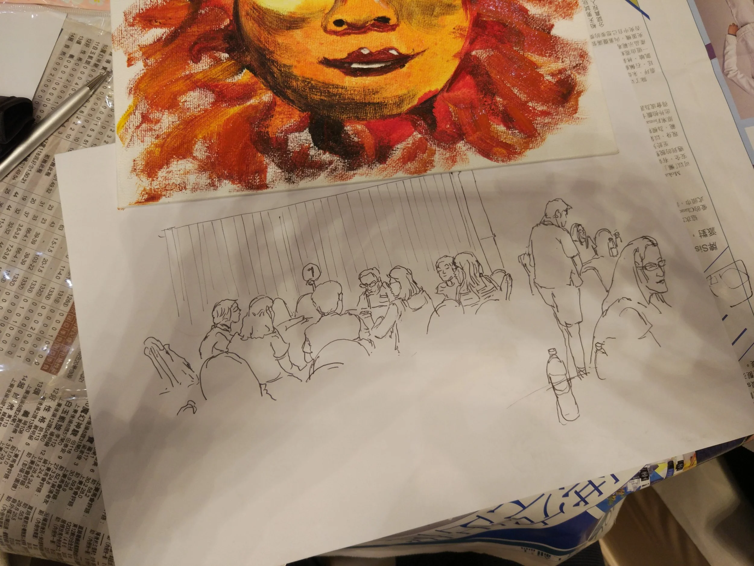 Induction program pauses with a school gathering in a Hotel with team bonding activities and tasks. Didn't have an ipad so its down to the hotels' pen and paper. There was a painting competition to draw a sun ...and I rubbed some pigment on the canvas and turned it in. Ha Ha, I won the competition .... duh 