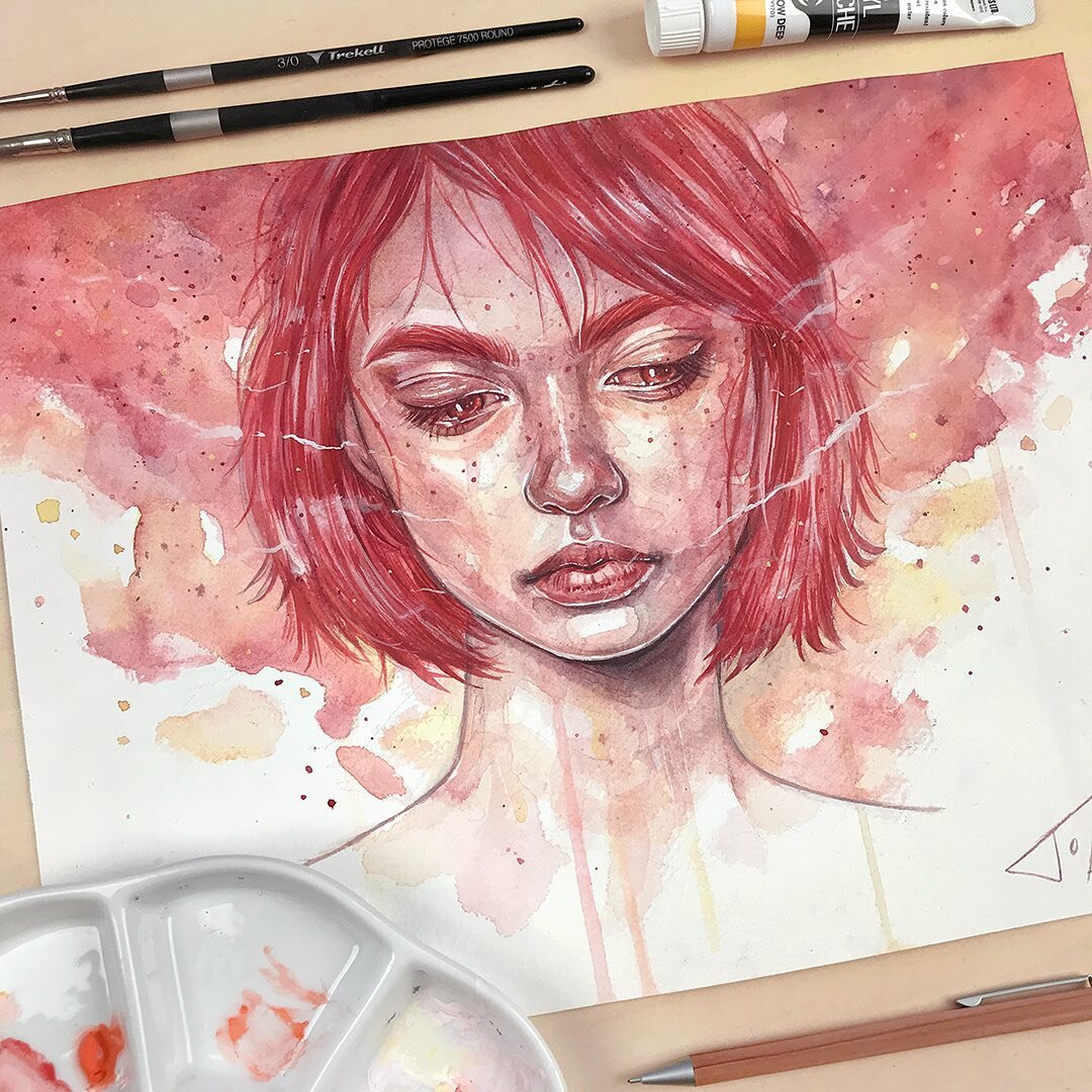 Ruby❣️ Made some adjustments to this older illustration of mine. Signed prints of this one and my two other recently released prints are available in my shop and they are 25% OFF until tomorrow! (Friday midnight London time). Shipping worldwide 🌍 Li