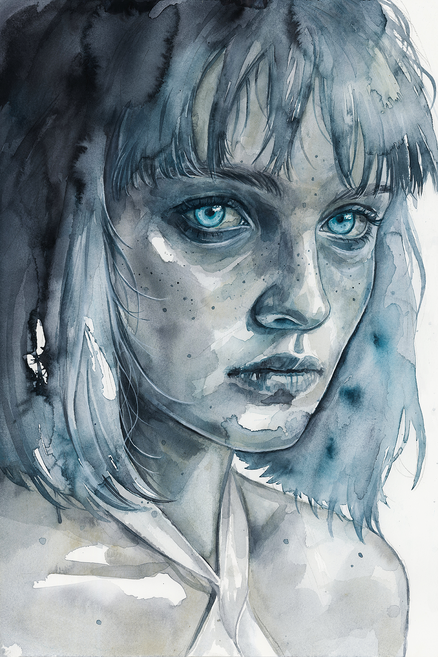 Luna
watercolor and acrylic on paper
12" x 16"