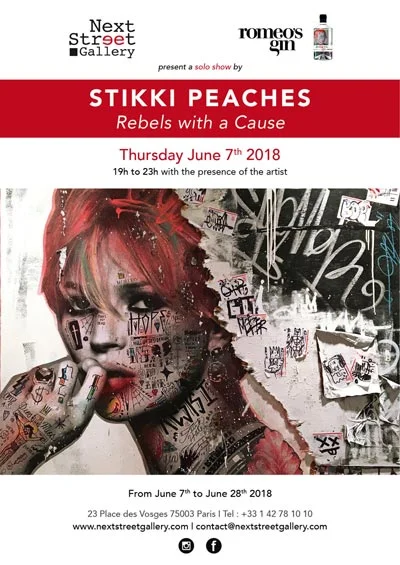 ABOUT Satirical and ironic, Stikki Peaches’ works invite you to pause, analyze, and will likely leave you feeling nostalgic. Originally from Montreal, his singular style is as popular in galleries as it is on the walls of the world’s busiest metropolises. His father a tailor and his mother a designer, Stikki Peaches’ first creative endeavors were in fashion design, an industry that deeply influenced his artistic practice. As a child, he was surrounded by sketches and drafting patterns, which he happily collected, reassembled, and transformed with paint and pencils. His style is rooted in this spirit of reusing and recycling, where a myriad of techniques are combined to reveal the influential figures of his childhood. His vibrant compositions feature mythical characters, political leaders, and cultural icons: Batman, Elvis Presley, and Mozart coexist, creating a startling juxtaposition of themes and aesthetics. Stikki Peaches sees art as an escape, an outlet that allows him to move away from what hinders his growth as an artist and as a human. His tagline “What if Art Ruled the World?” fits this context. This question echoes the artist’s stance, suggesting that conflicts and disasters affecting our society would have no basis if the world were governed by art. Through his works, Peaches invites the onlooker to contemplate the effect and importance of art. His practice aims ultimately to democratize it: by taking his practice to the streets and incorporating pop culture references, Stikki Peaches distances himself from elitism and abstruseness often associated with the contemporary art world. Striking, colourful, and iconic, his pieces are well suited to digital culture, which values bold visual content. The Montreal artist’s works are found in various private collections in the United-States, Europe, and Canada. Since 2013, Peaches steps out of the studio to participate in Mural Fest, an annual event celebrating graffiti art in Montreal. In 2016, his piece entitled MO.Z. was selected to adorn Romeo Gin’s first edition of bottles. His works were also featured during a special event at the Musée national des beaux-arts du Québec.