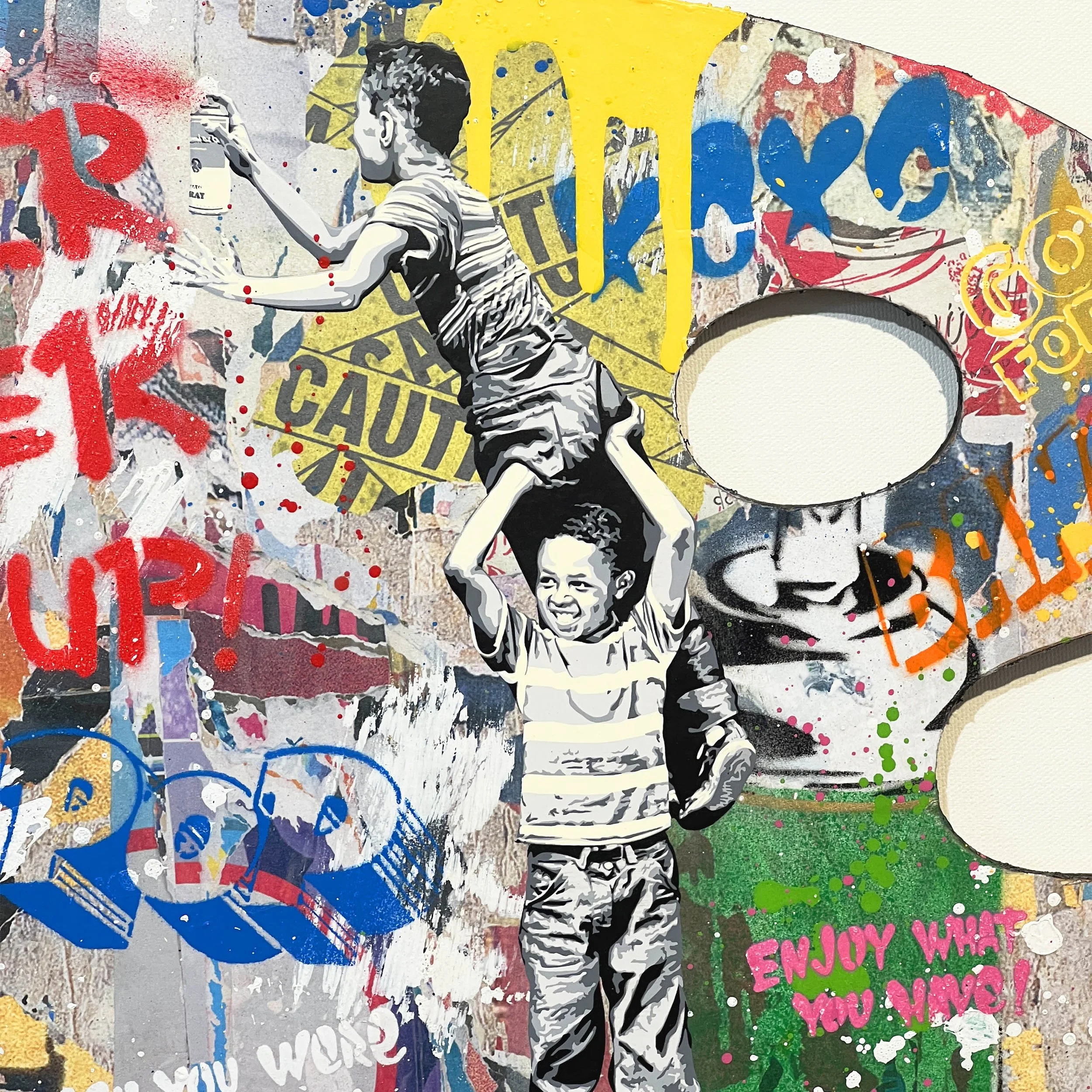 Detail of Mr. Brainwash, Never, Never Give Up!, 2026