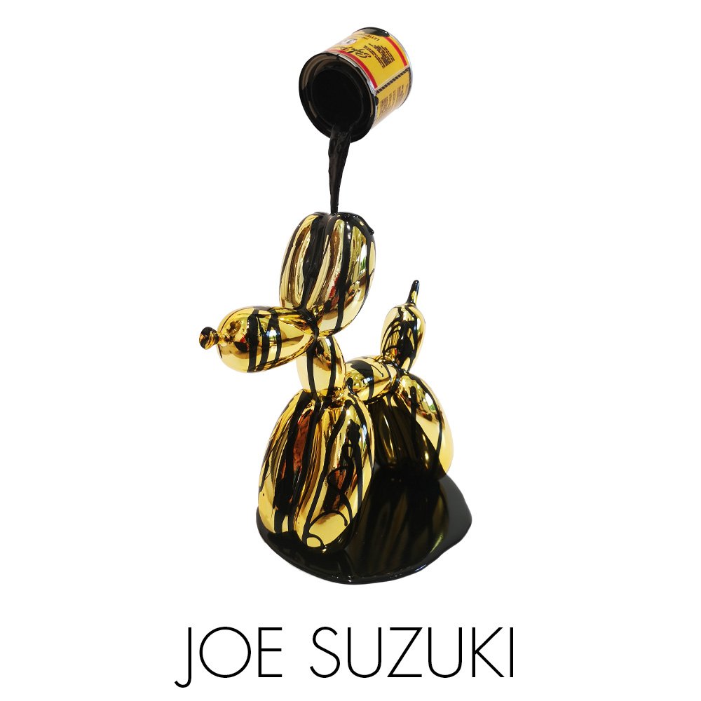 Joe Suzuki NextStreet Gallery Jeff Koons inspired dripping paint on balloon sculpture 