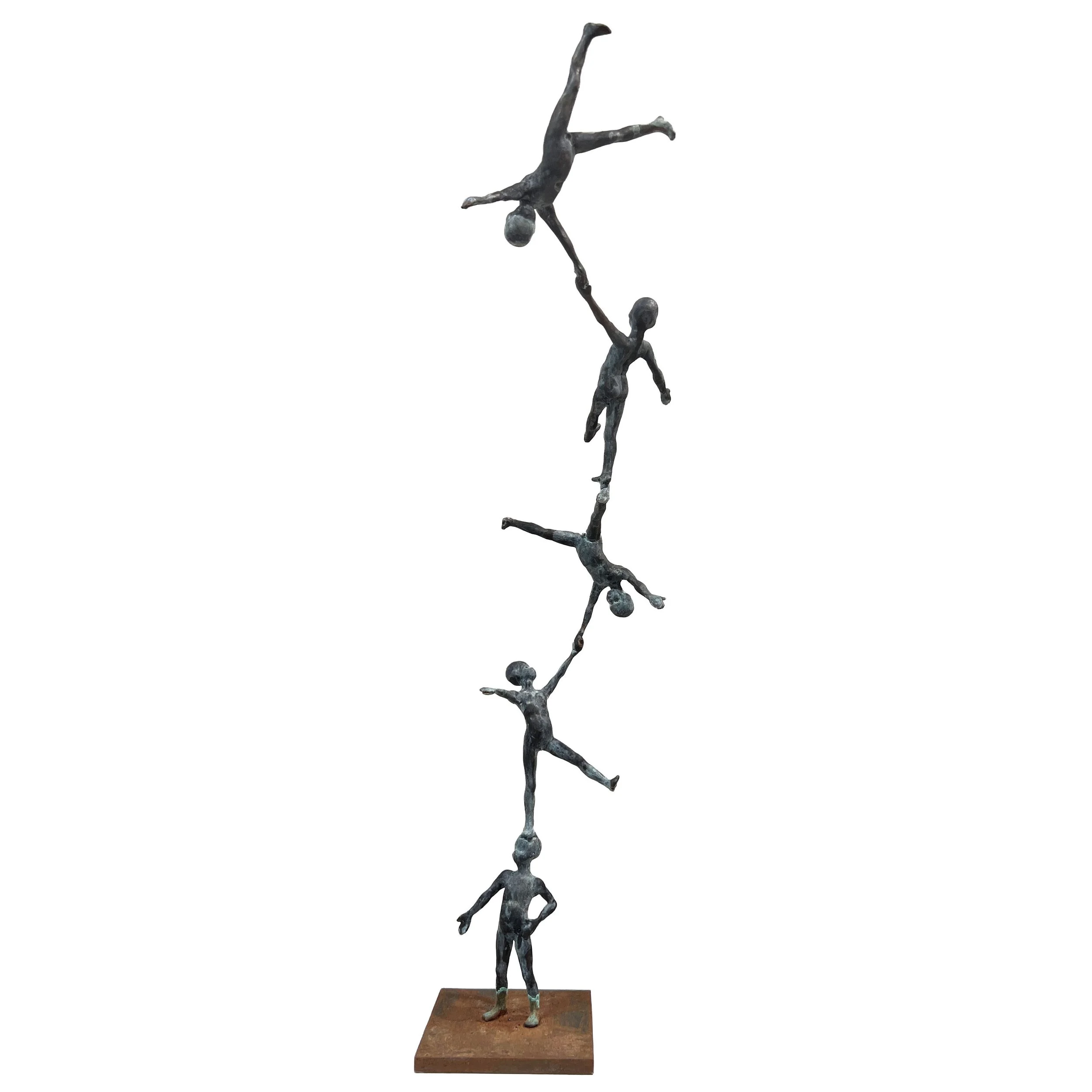 Jesús Curiá, Columna XVI, 2026, unique bronze and steel sculpture
