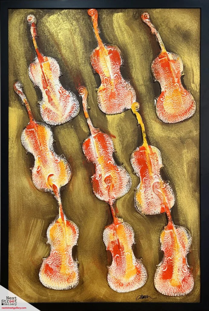 ARMAN | EMPREINTES DE VIOLON ORANGE