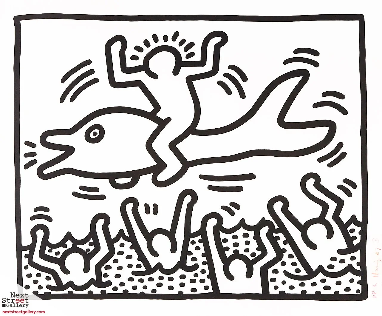 KEITH HARING | MAN ON DOLPHIN (SOLD)