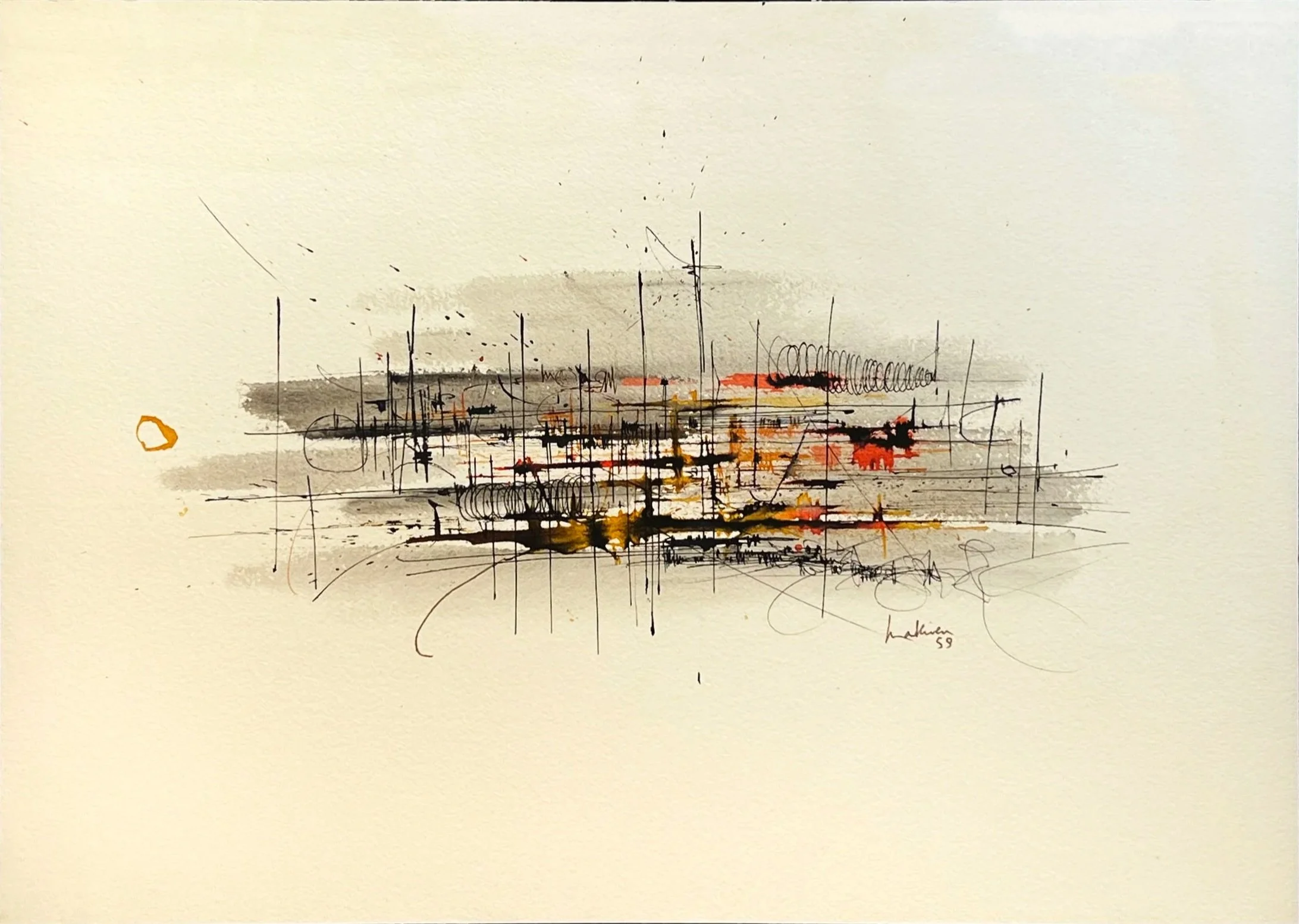 Georges Mathieu, Composition, 1959, framed artwork view