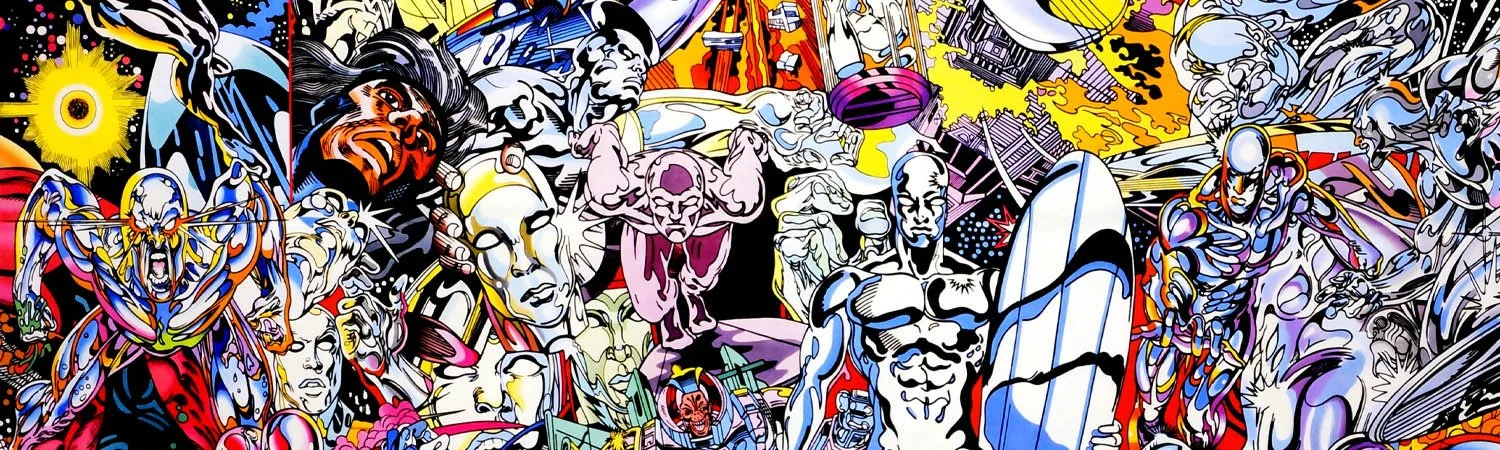 Colorful collage by Erró combining comic book and popular culture imagery