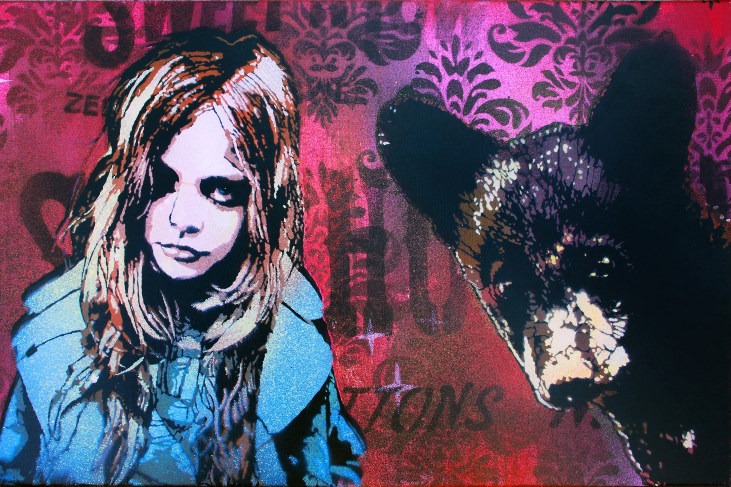 Mixed media painting by Pipsqueak Was Here!!! featured in the Life in Pieces solo exhibition at NextStreet Gallery, Paris, 2022
