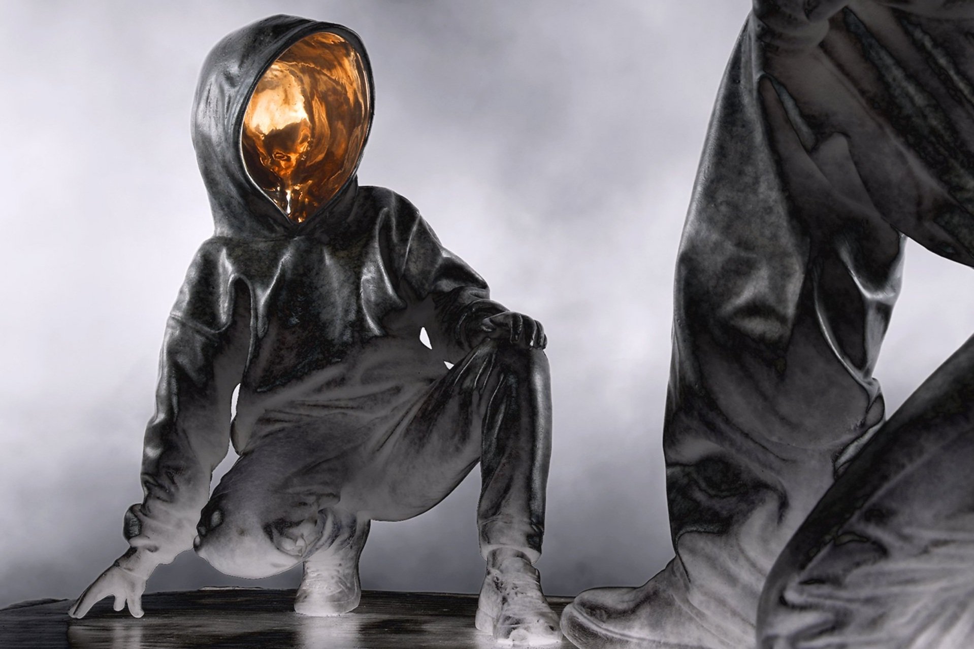 Dear Theodosia, sculpture by Huang Yulong featured in the Bronze to Beats solo exhibition at NextStreet Gallery, Paris, 2023
