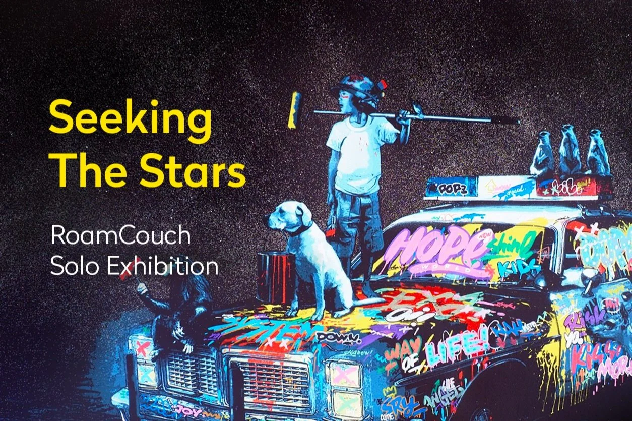 Painting by RoamCouch featured in the Seeking the Stars solo exhibition at NextStreet Gallery, Paris, 2022