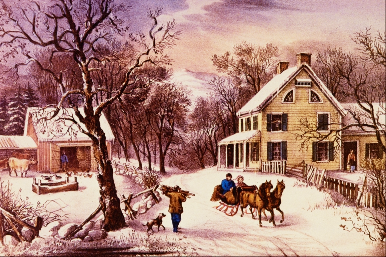 "American Homestead Winter," Currier and Ives / wikimedia commons