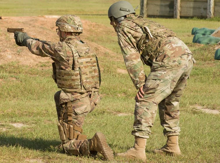 A soldier fires the Sig Sauer P320, which the Army has chosen as its new standard pistol. U.S. Army