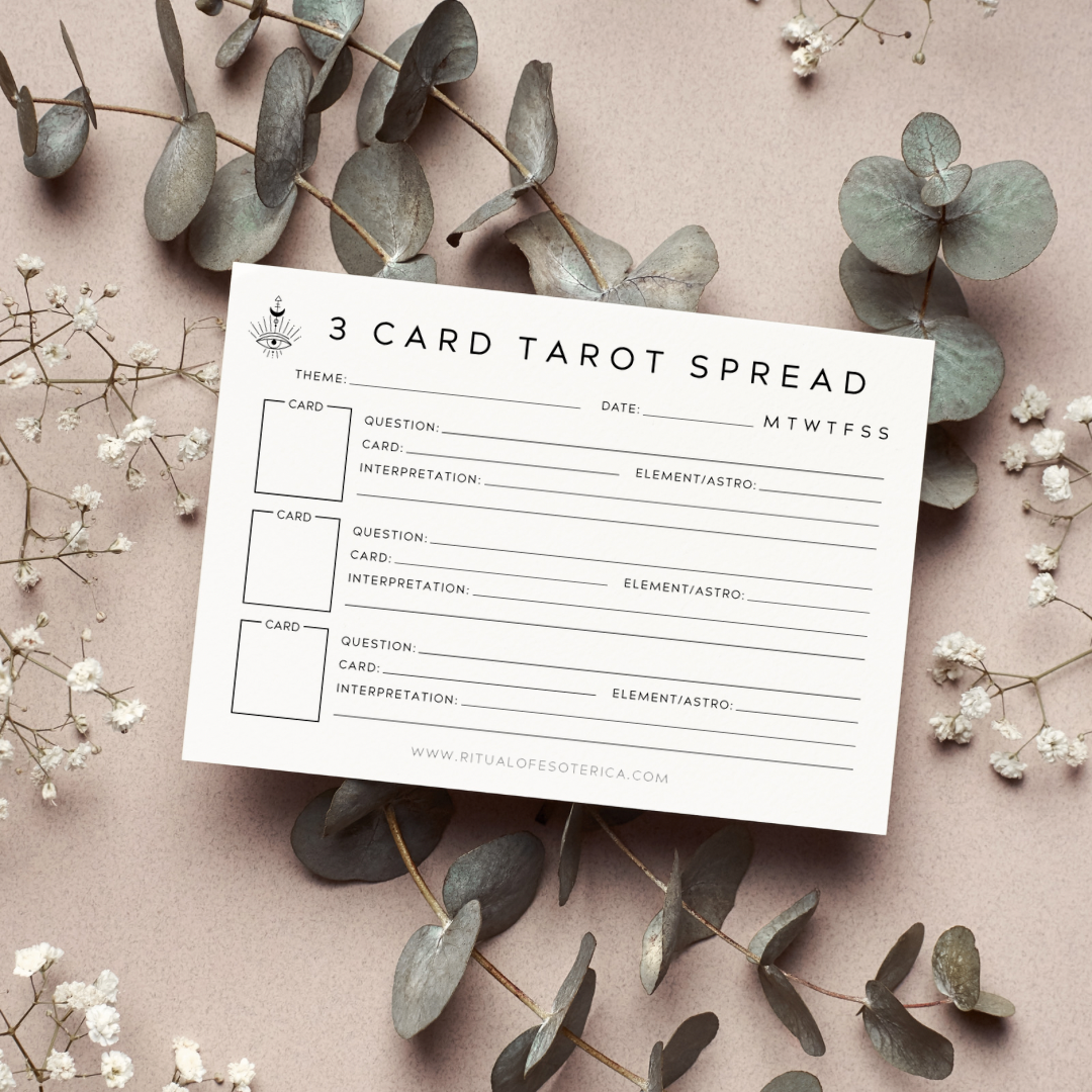 3 Card Tarot Spread Sticky Notepad