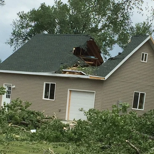 STRUCTURAL DAMAGE FROM DOWNED TREE