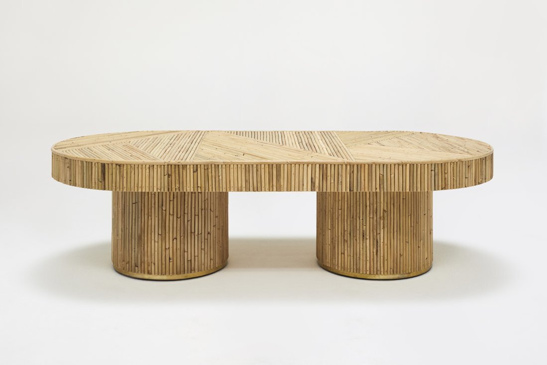 10.  Sarah Ellison Studio has created SO many beautiful pieces, including this rattan table with brass details.