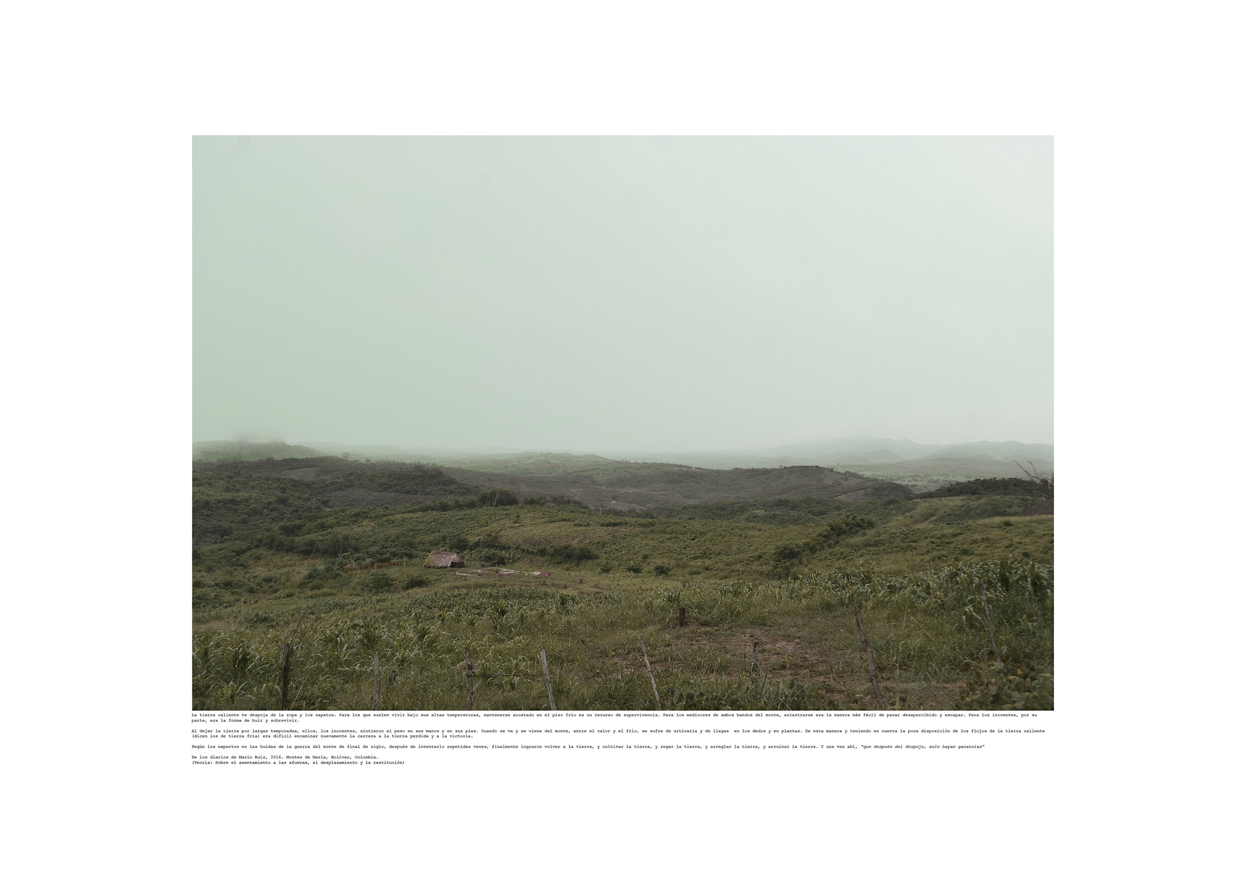  Teorías del paisaje (2016) Fotografía digital y texto sobre papel de algodón, 70 x 50 cm 