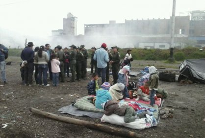 Displaced communities in Downtown Bogota. Source: RCN La Radio