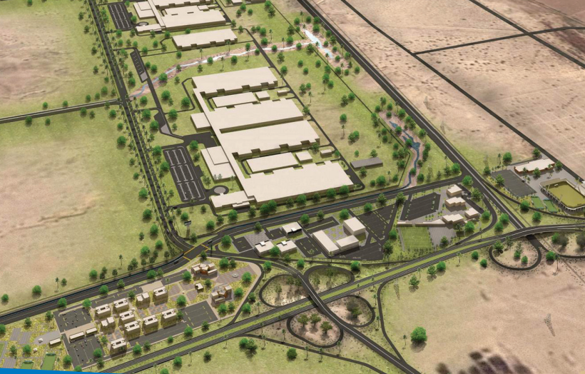 Rendering of phase 1 of Silicon Border development, to include a “Science Park” as well as housing and a commercial units. Source: Silicon Border.