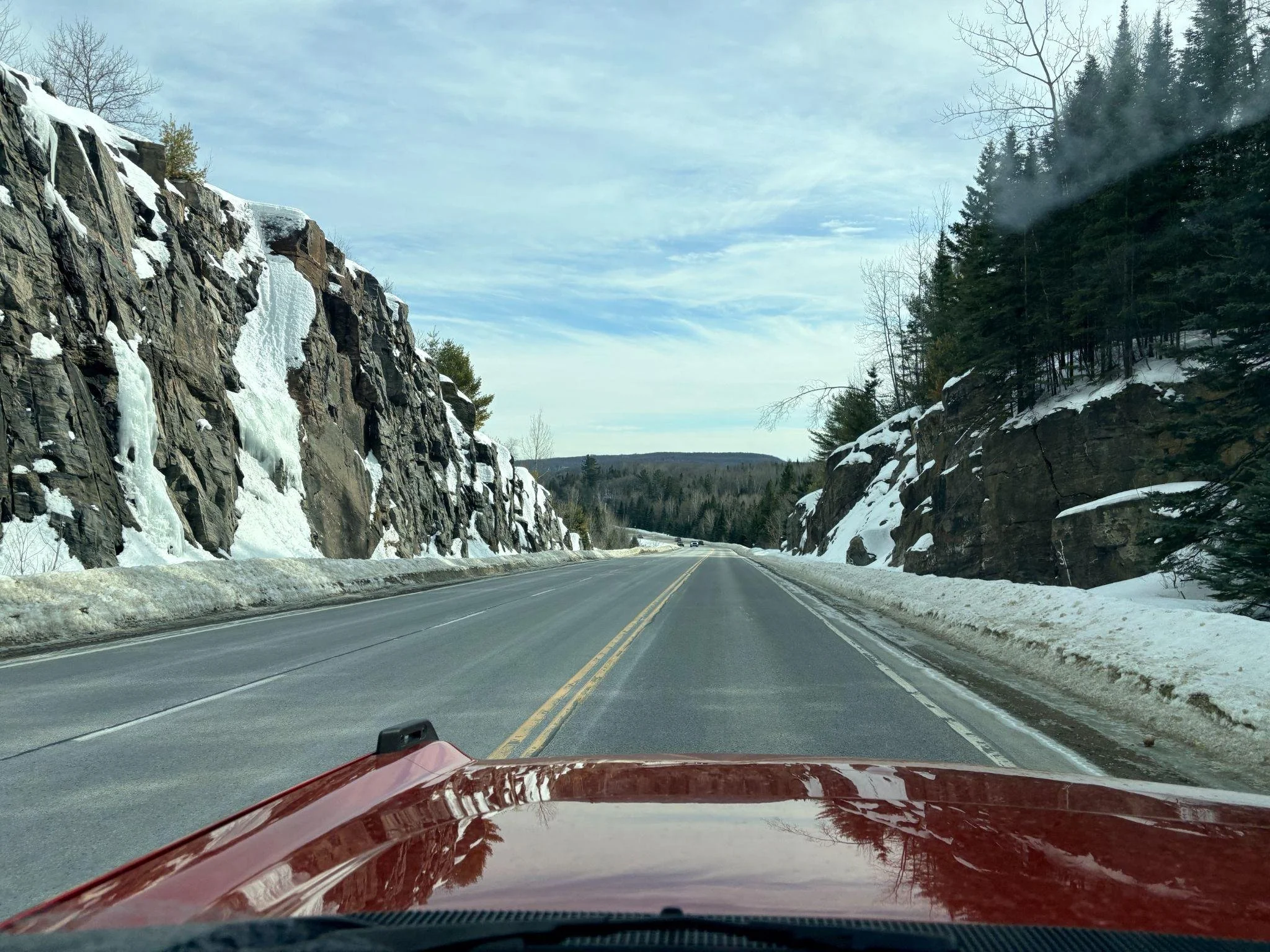 Car on snowy road