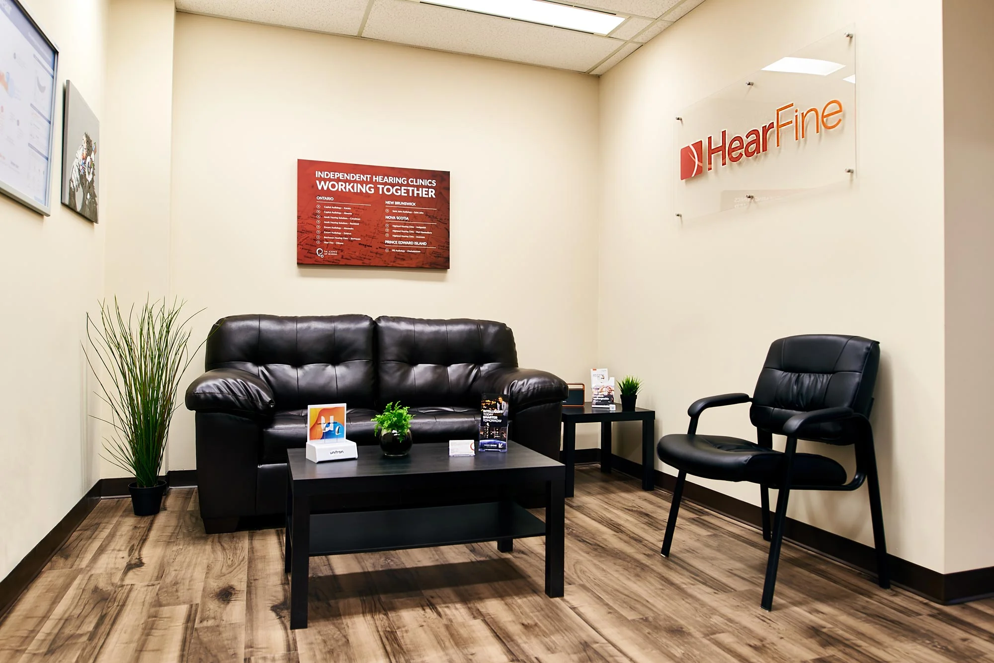 Reception area of Hear Fine, Audiology Clinic in Ottawa
