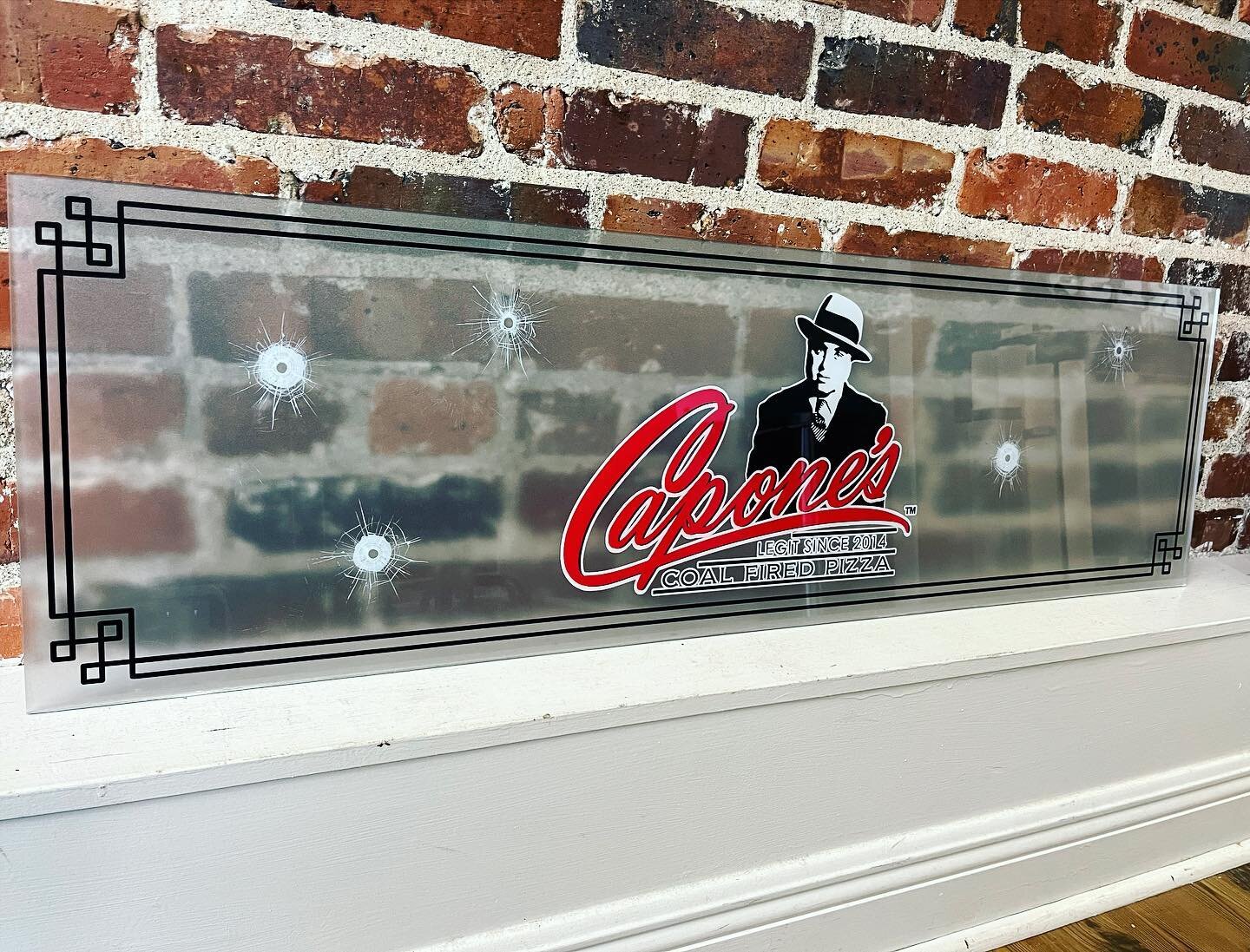 We love these opaque frosted acrylics for @caponescoalfiredpizza in downtown Fort Myers. #print #design #creative