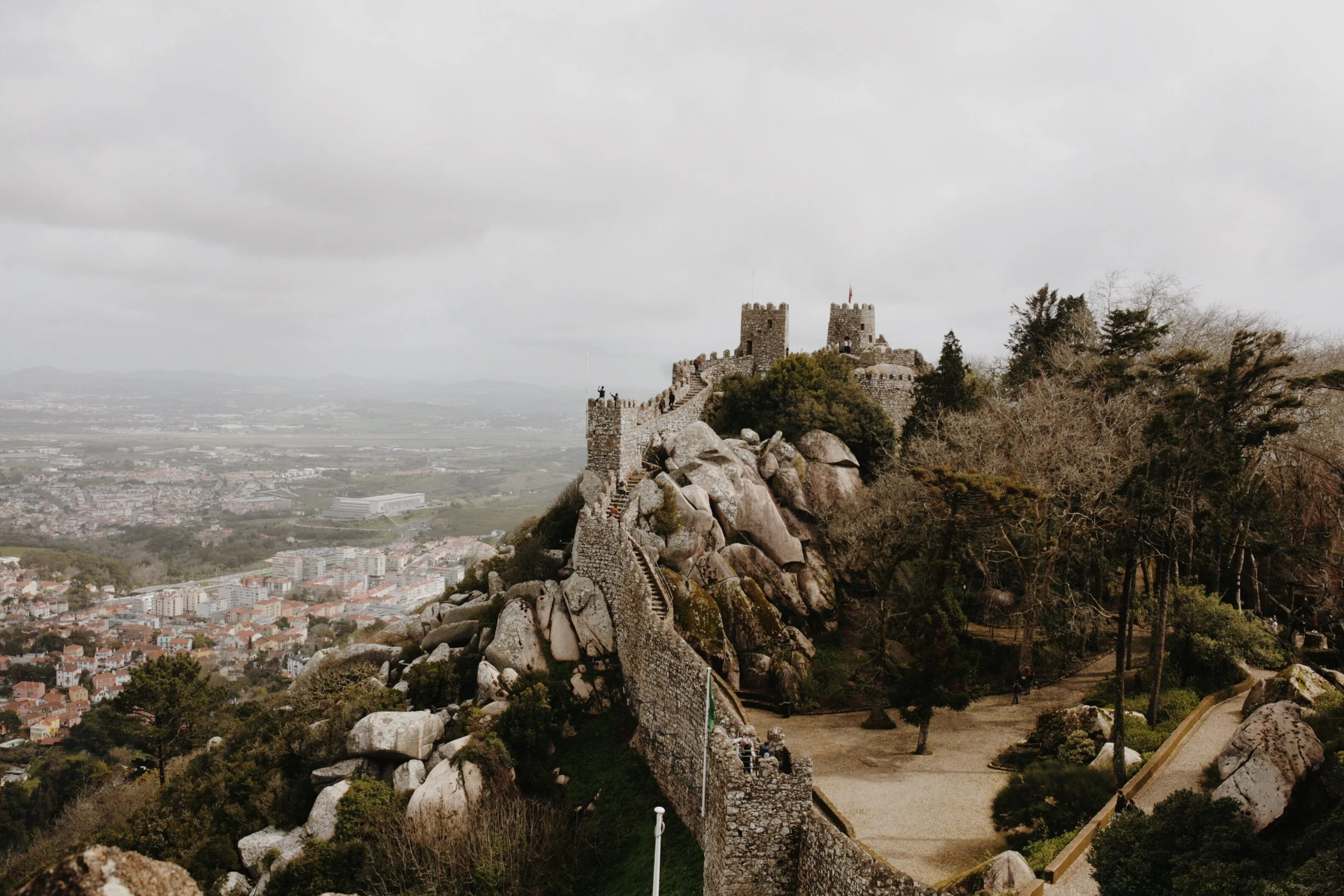 View from the walls of castelo dos mouros in sintra