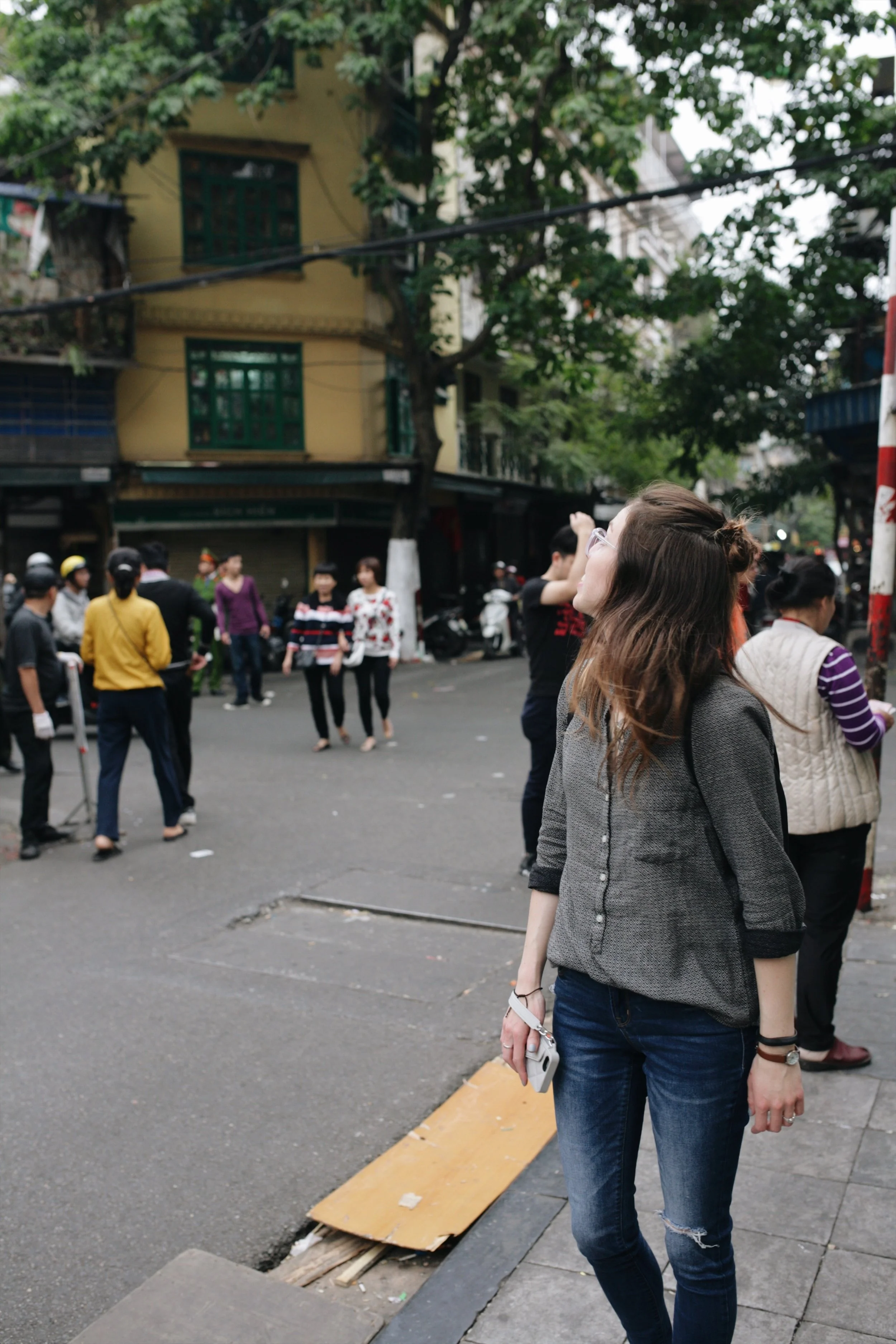 walking the busy streets