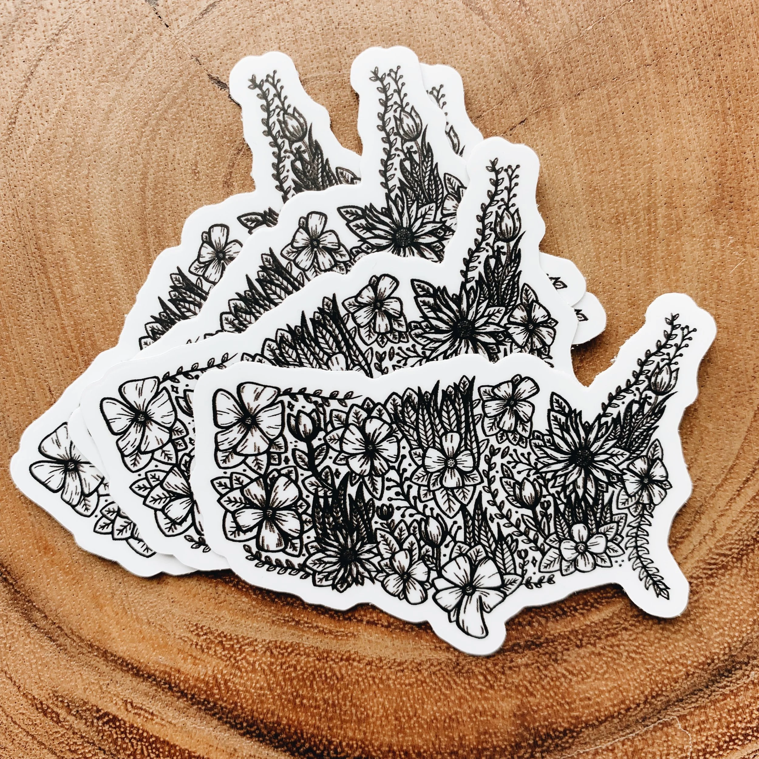 Floral USA Sticker