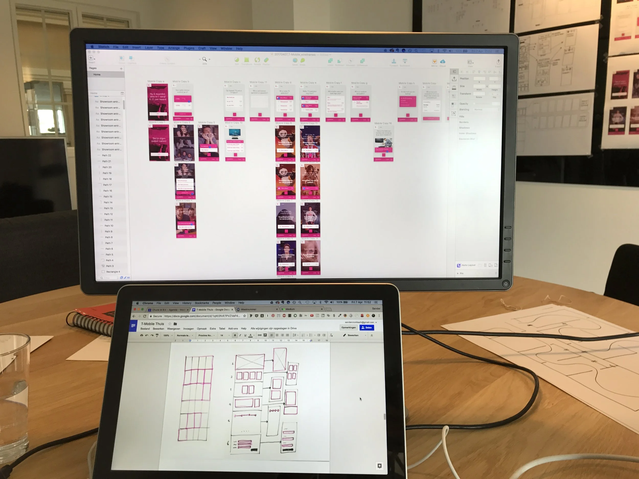 Designing the screens