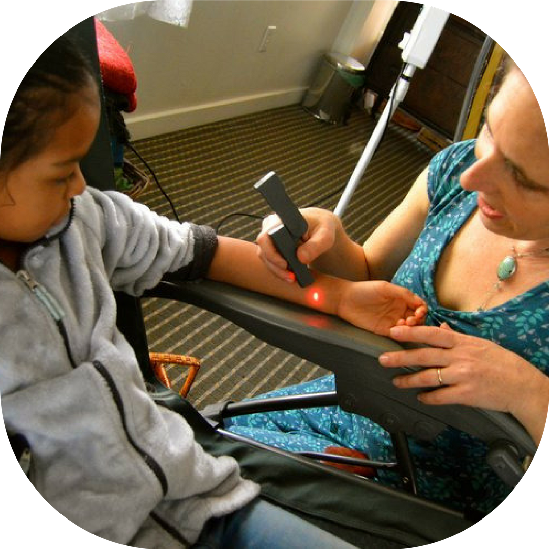 photo of child receiving light therapy berkeley