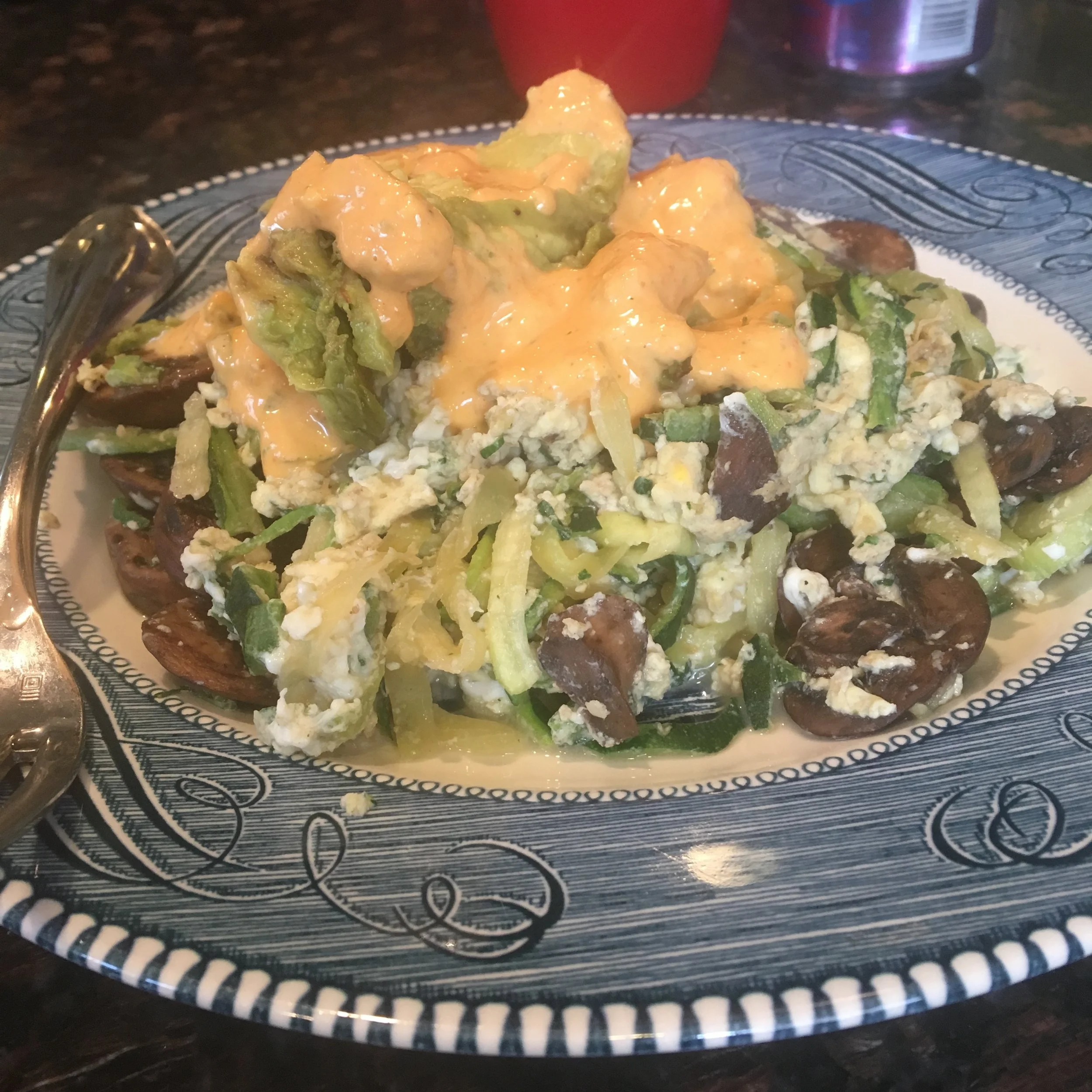 Once again, if there was bread under this and cheese on top of it, it would be perfect.