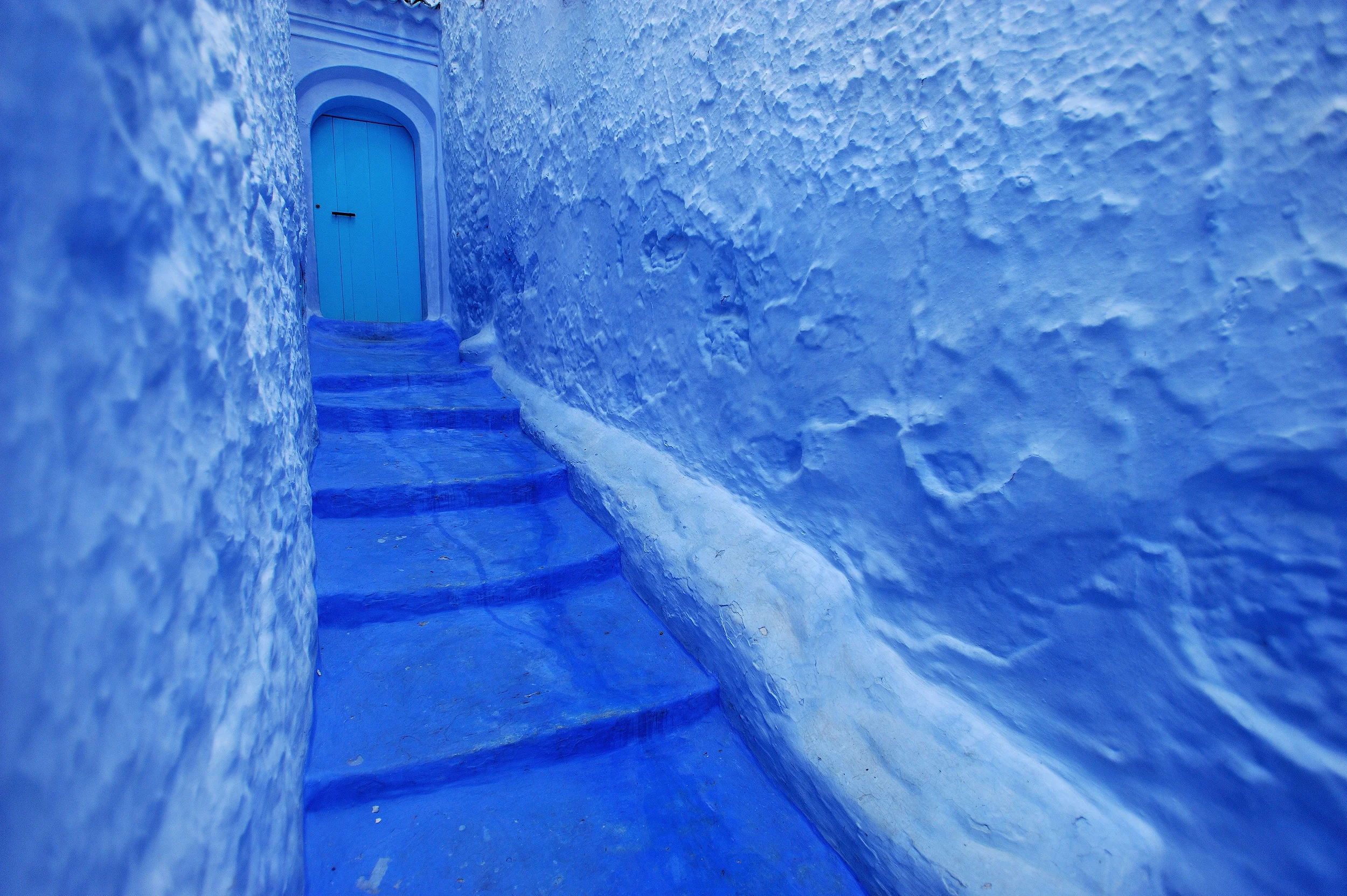 The Blue Door A small street and door in the incredible blue town of Chefchaouen in the Rif Mountains
