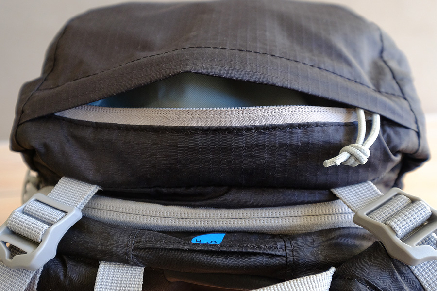 Zip pocket in top flap