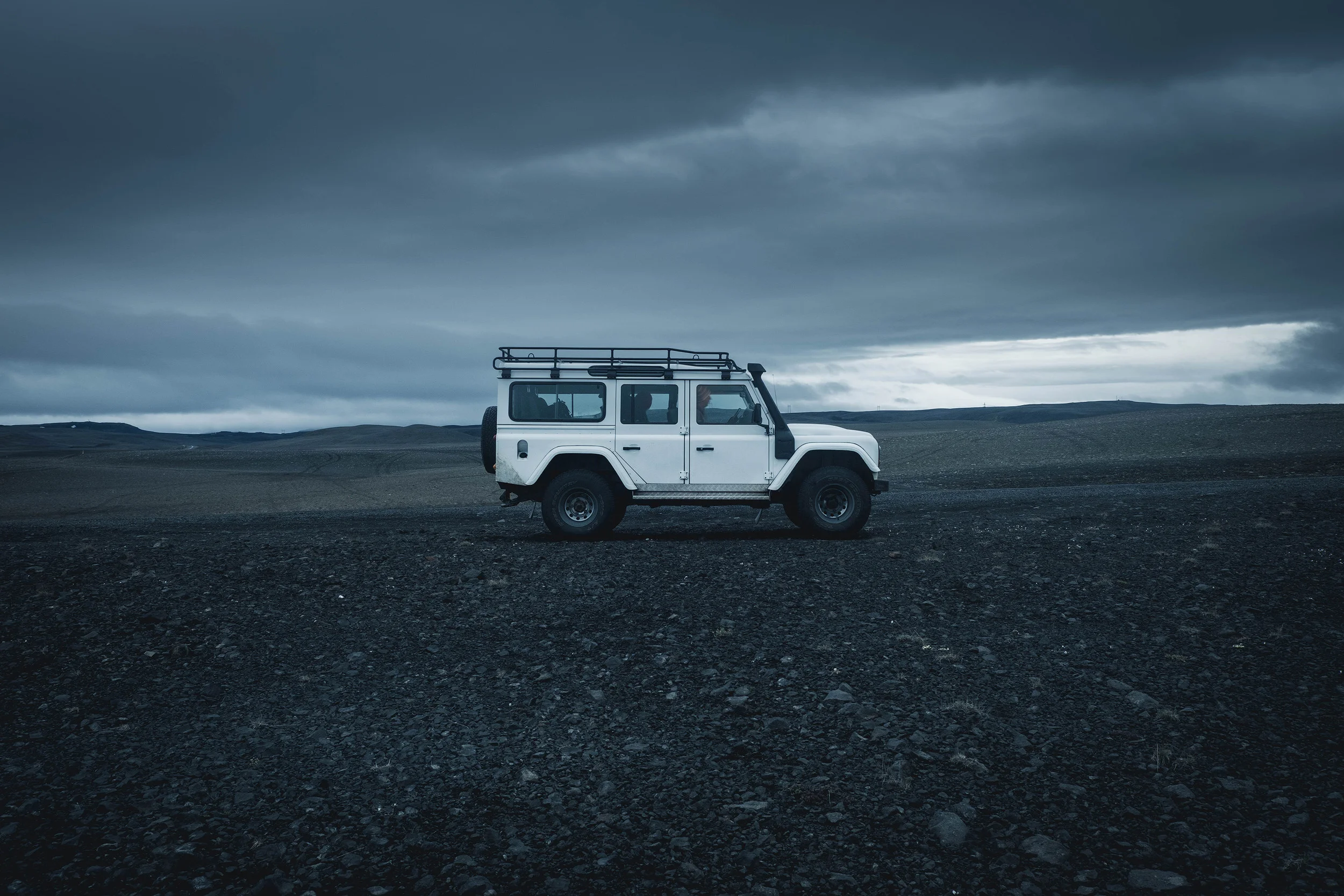 Our trusty Land Rover Defender. The best way to travel in the Highlands