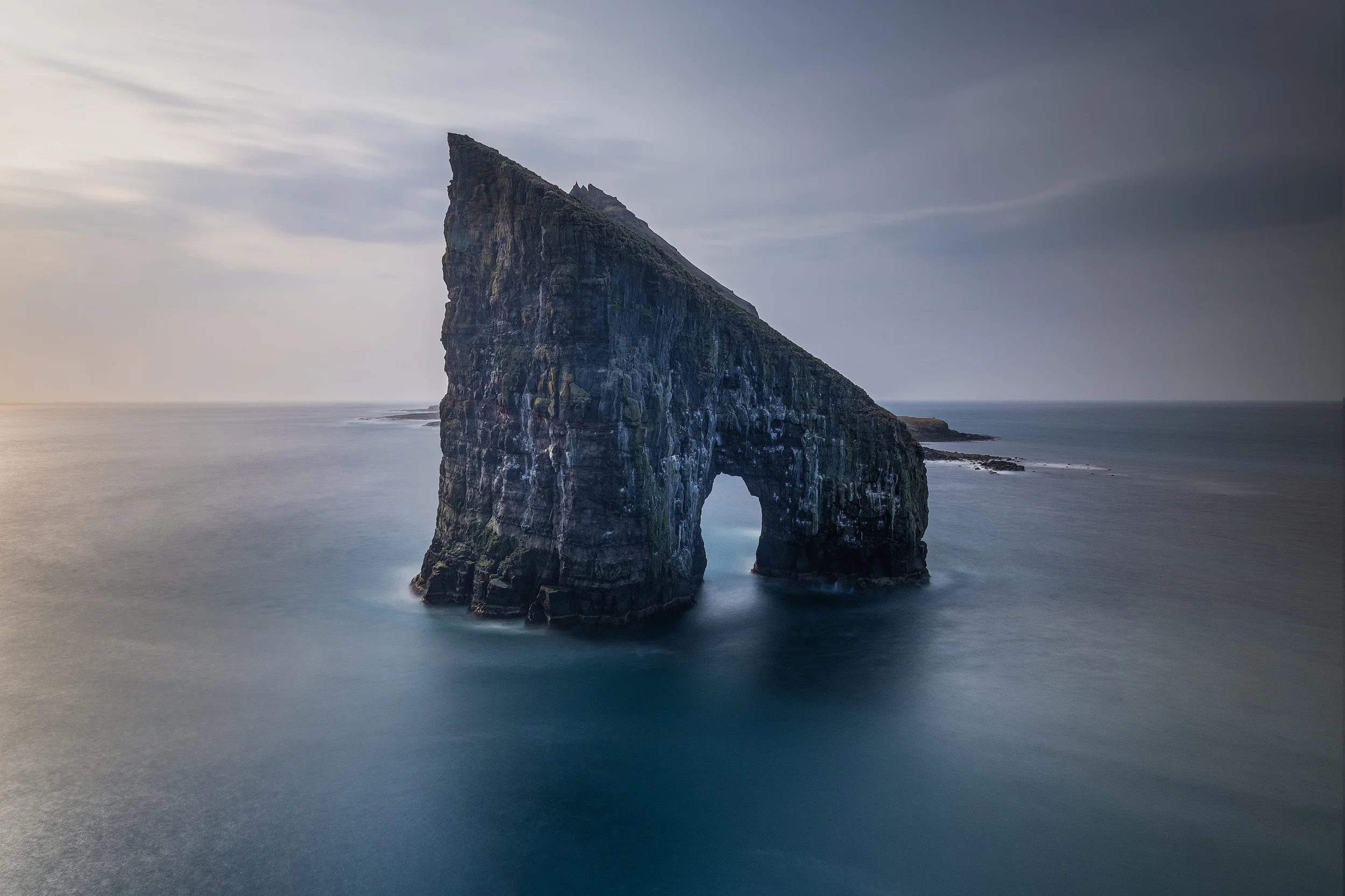 Stóri Drangur The sea-stack of Stóri Drangur off the coast of Vágar in the Faroe Islands.