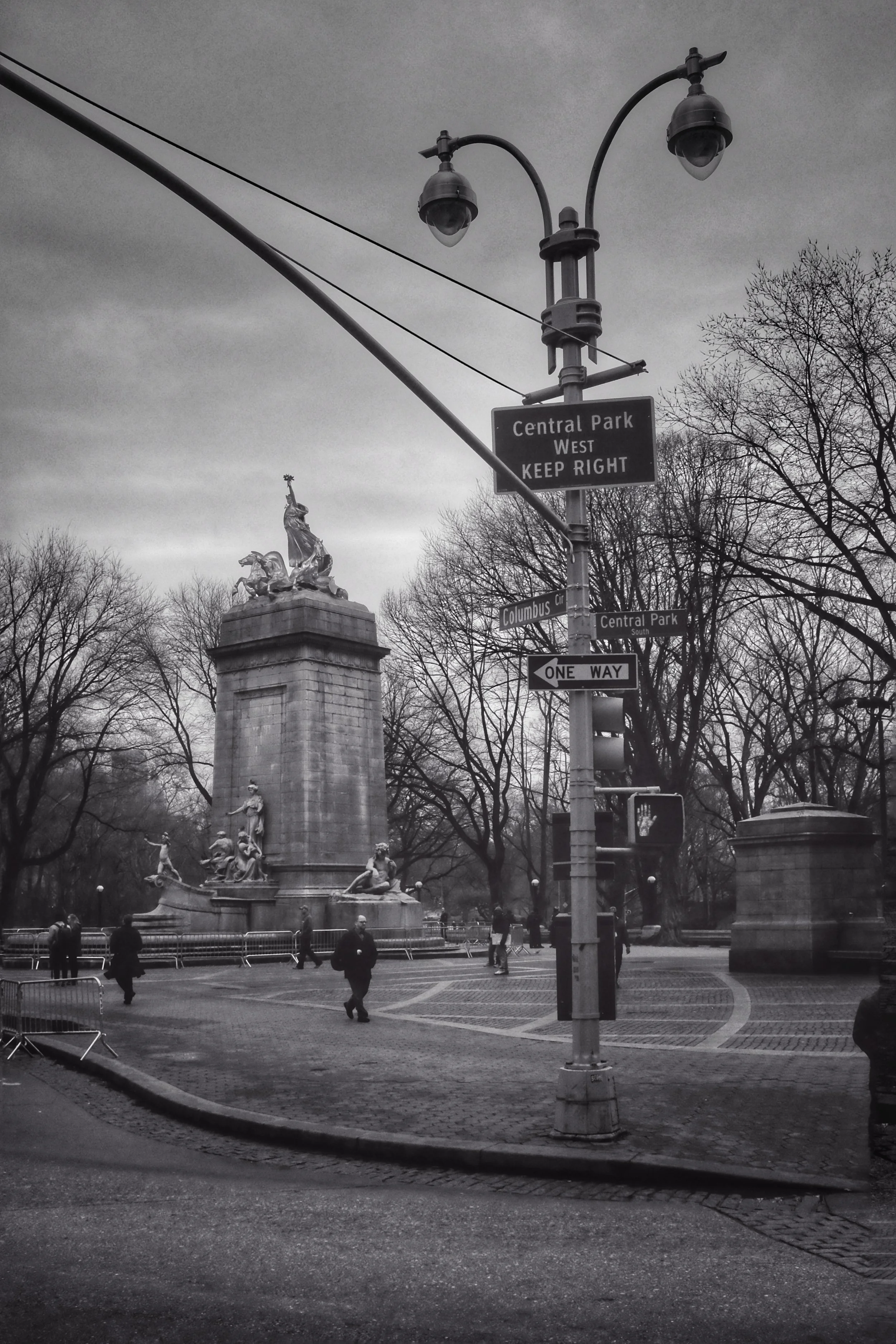 Central Park West and Columbus Circle. New York City. 2017.