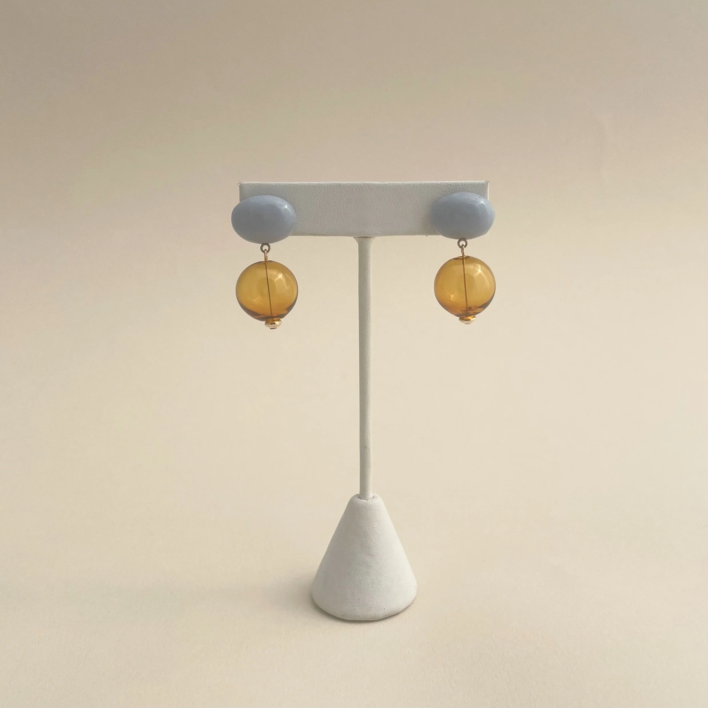 oval cushion earrings with glass bubbles