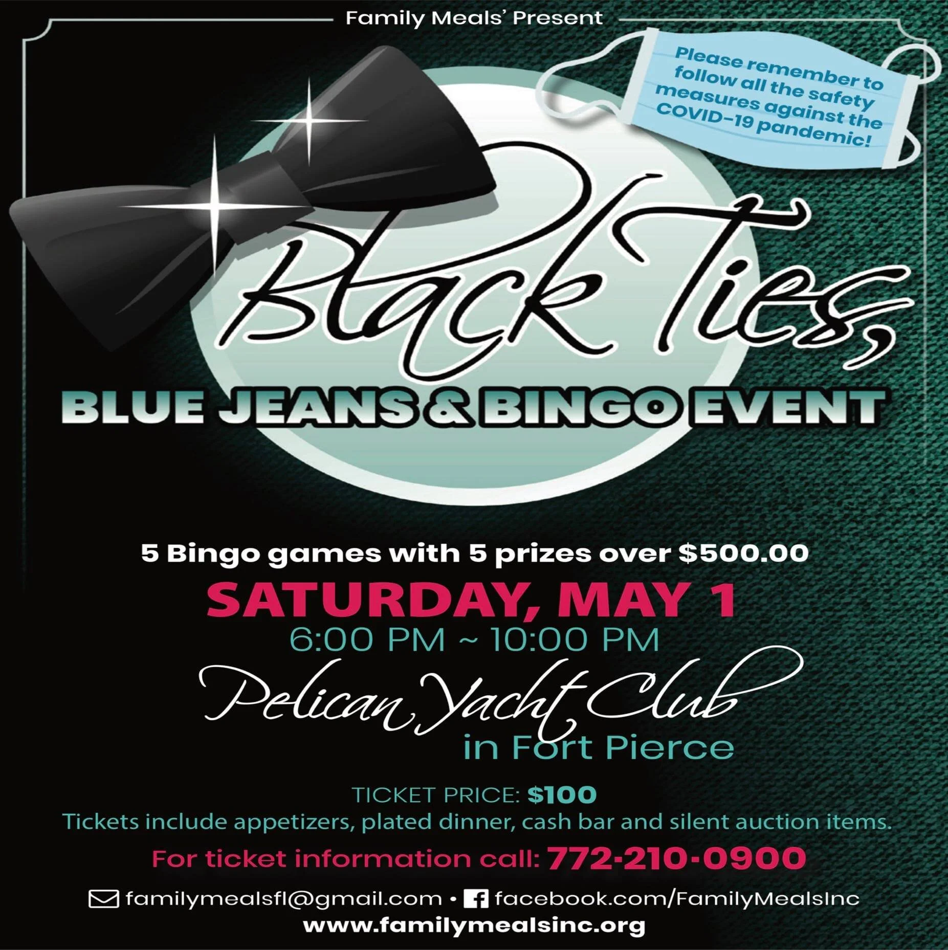 Family Meals Black Tie &amp; Blue Jeans and Bingo May 1st 2021
