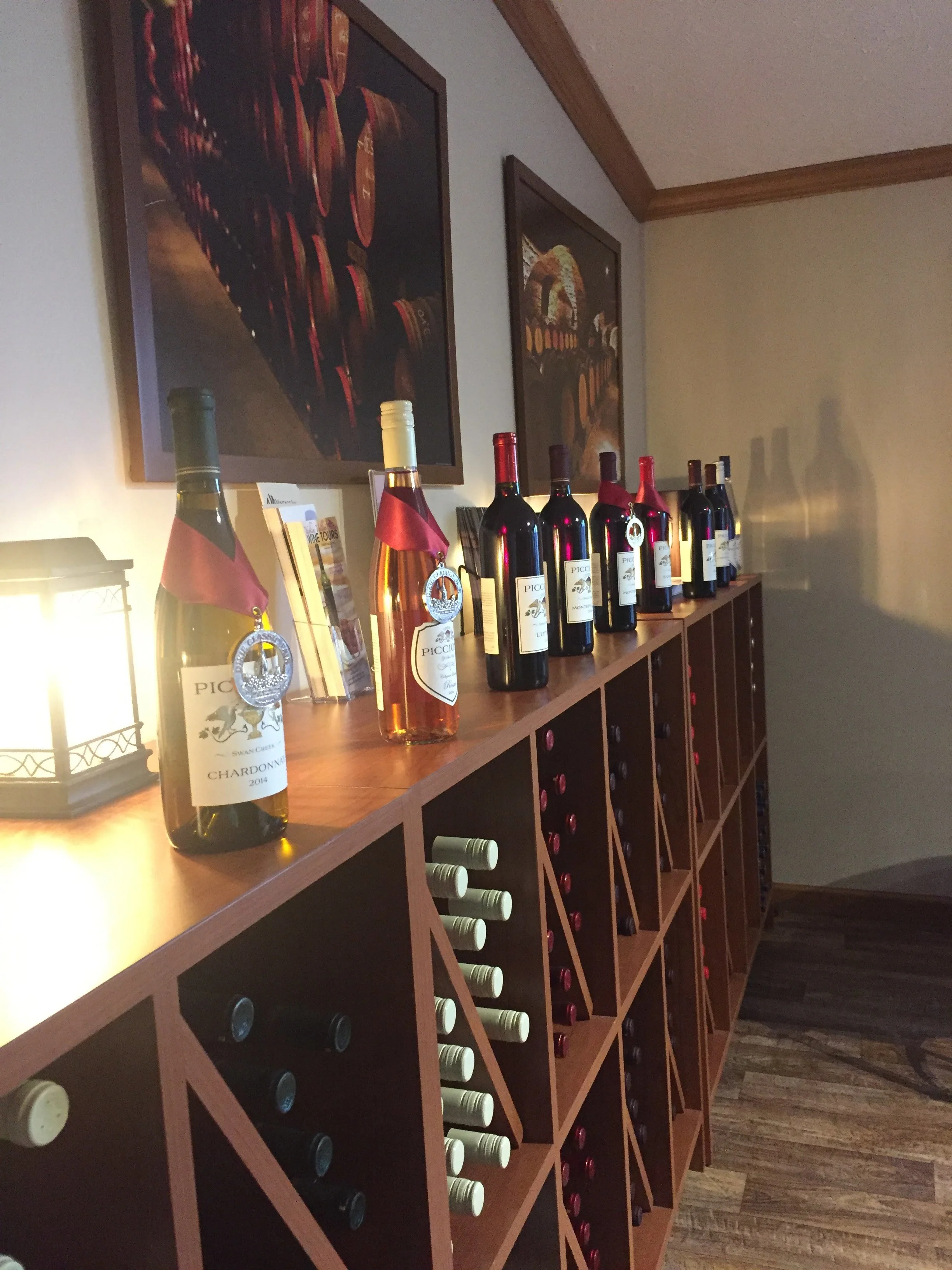  A view of some of their award-winning wines 