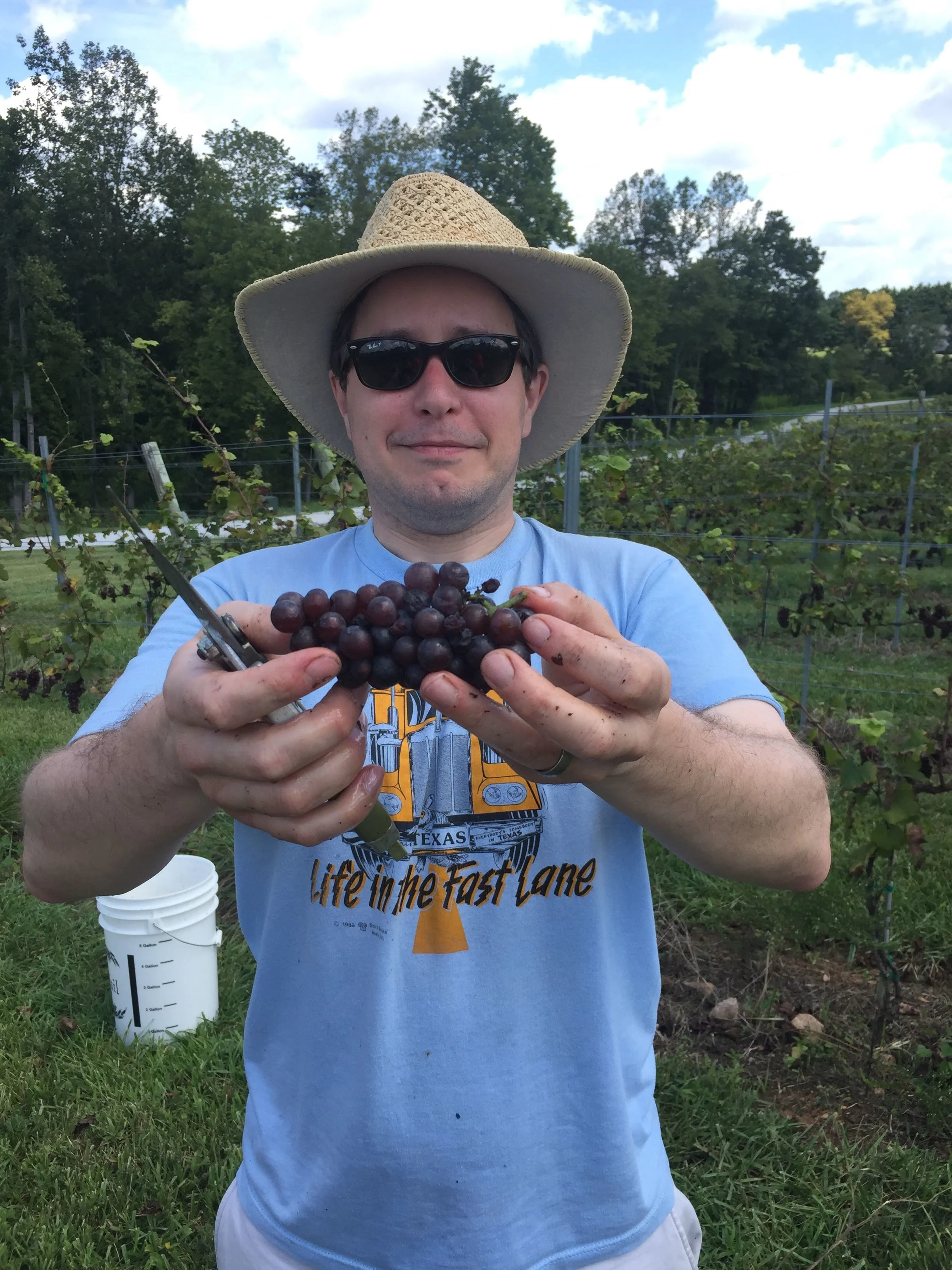  My husband with his prize Pinot Gris 