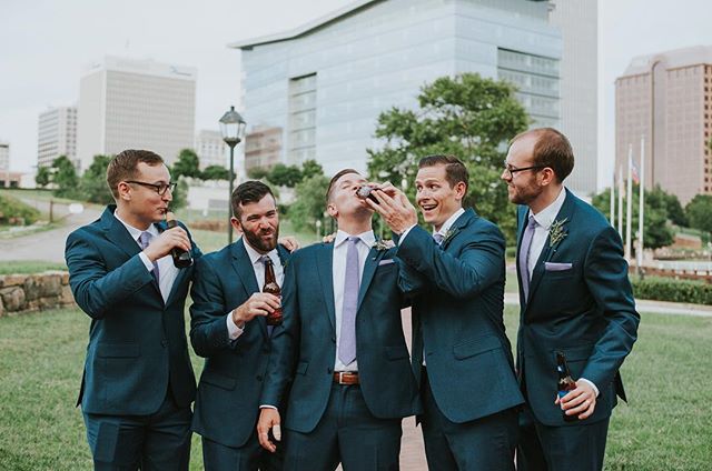 Groomsmen don&rsquo;t get nearly enough attention! These fellas were hilarious and so fun. Forever in love with this wedding 🖤🙌