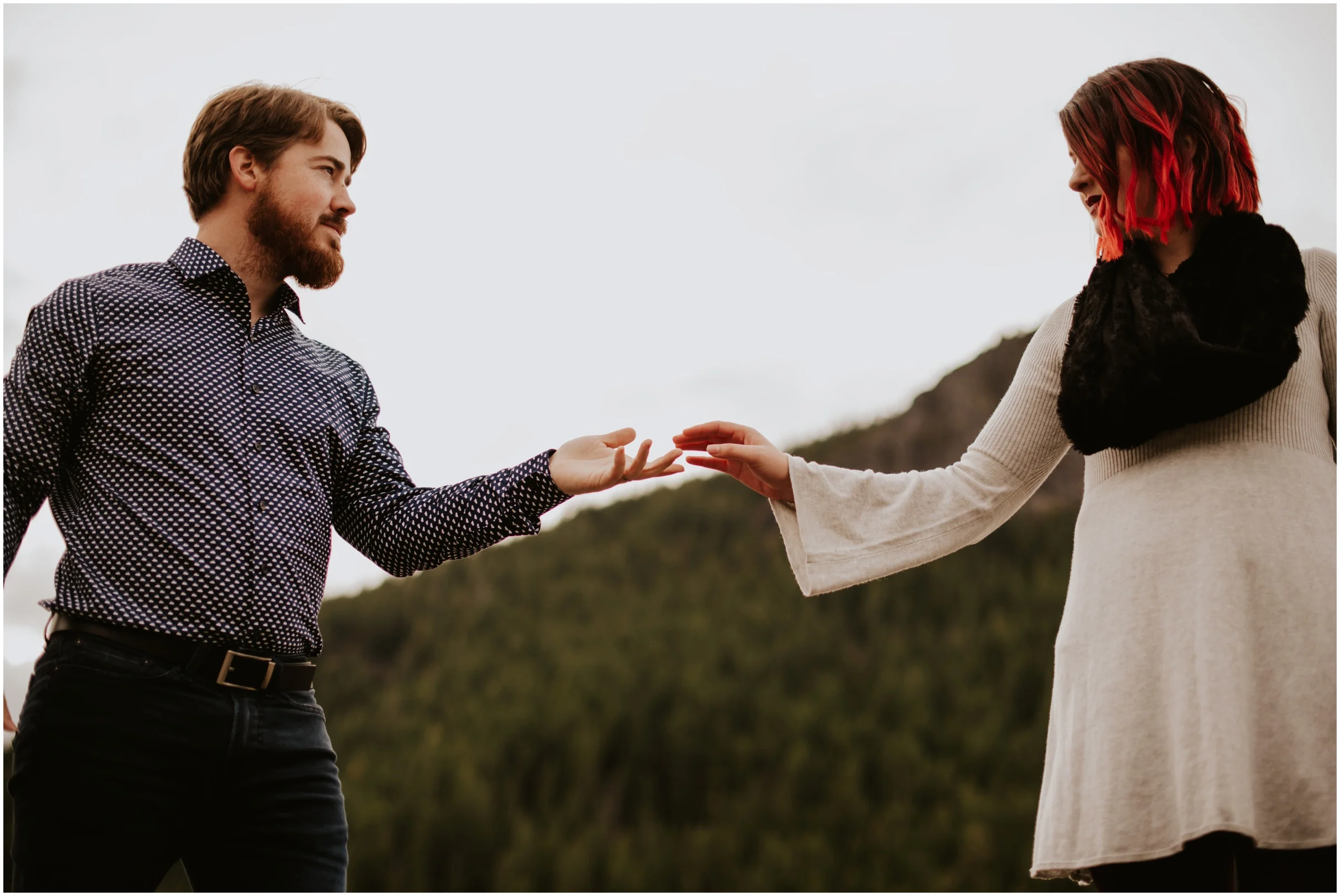 reaching for each other Rattlesnake Lake, WA | Seattle Wedding Photographer www.riversandroadsphotography.com