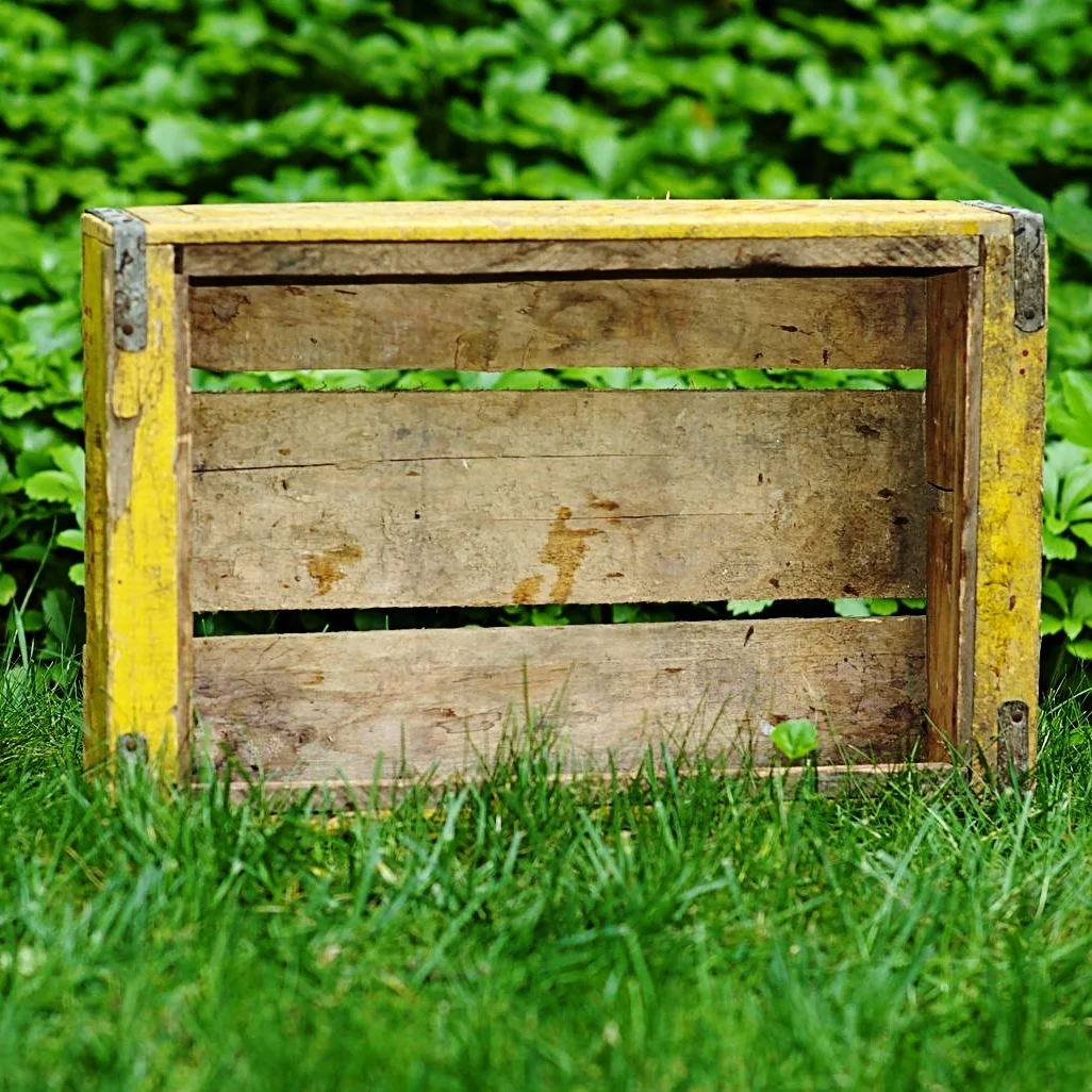Rent vintage wooden crate for outdoor wedding