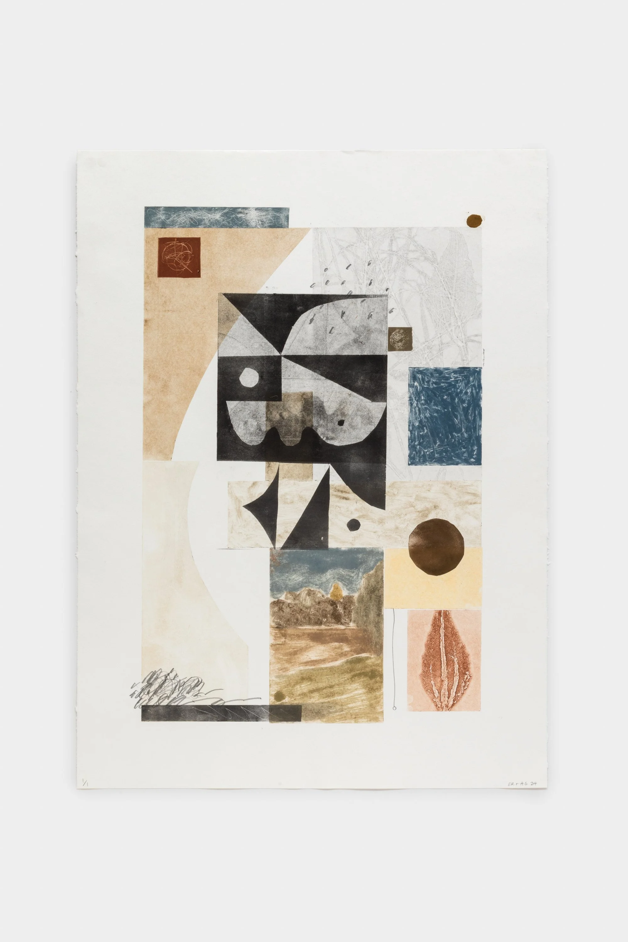 Studies for a Sculpture Garden –  Monoprint #7
